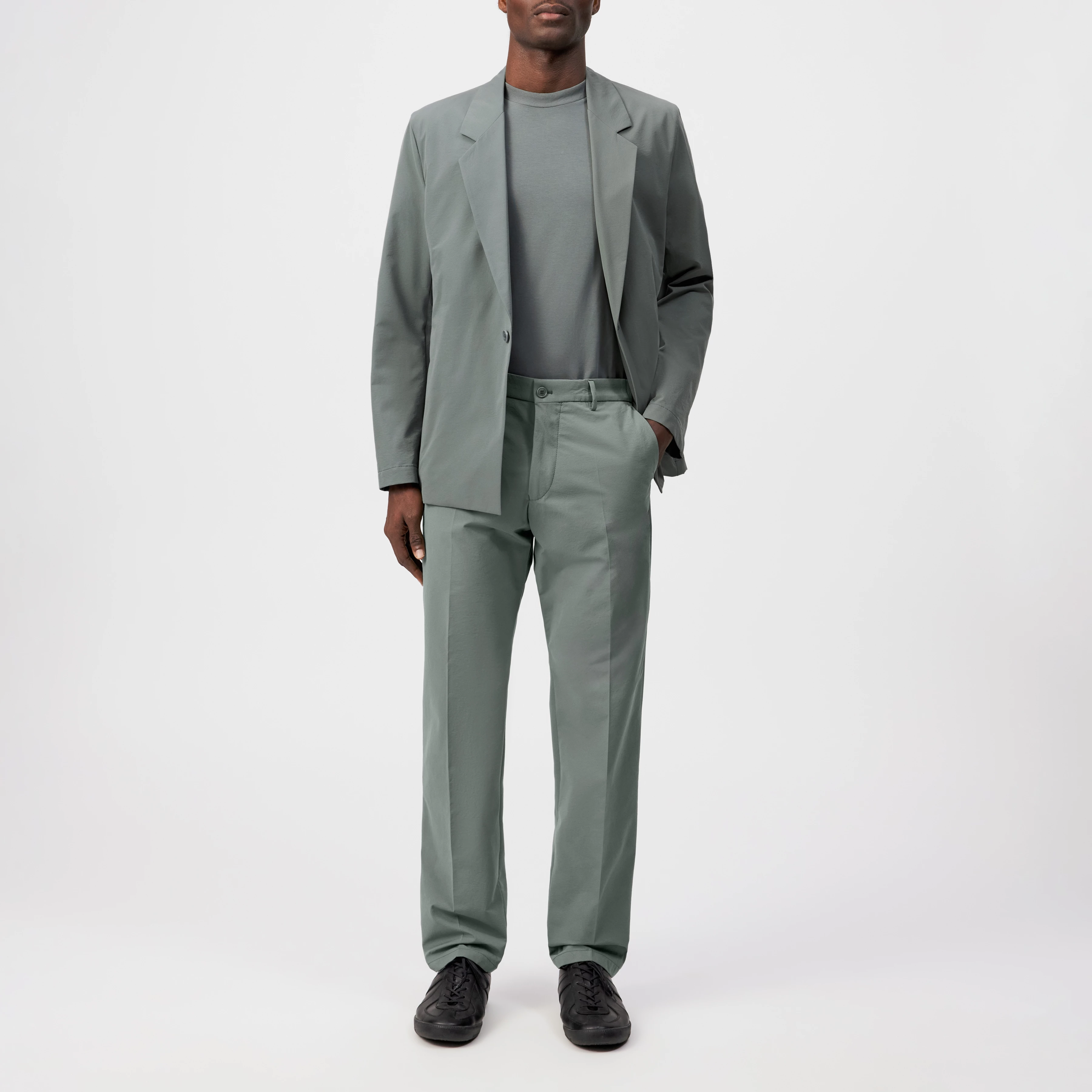 NOLEN - Veste à un bouton avec revers à crans - men - vert - Ganzkörper-Frontansicht