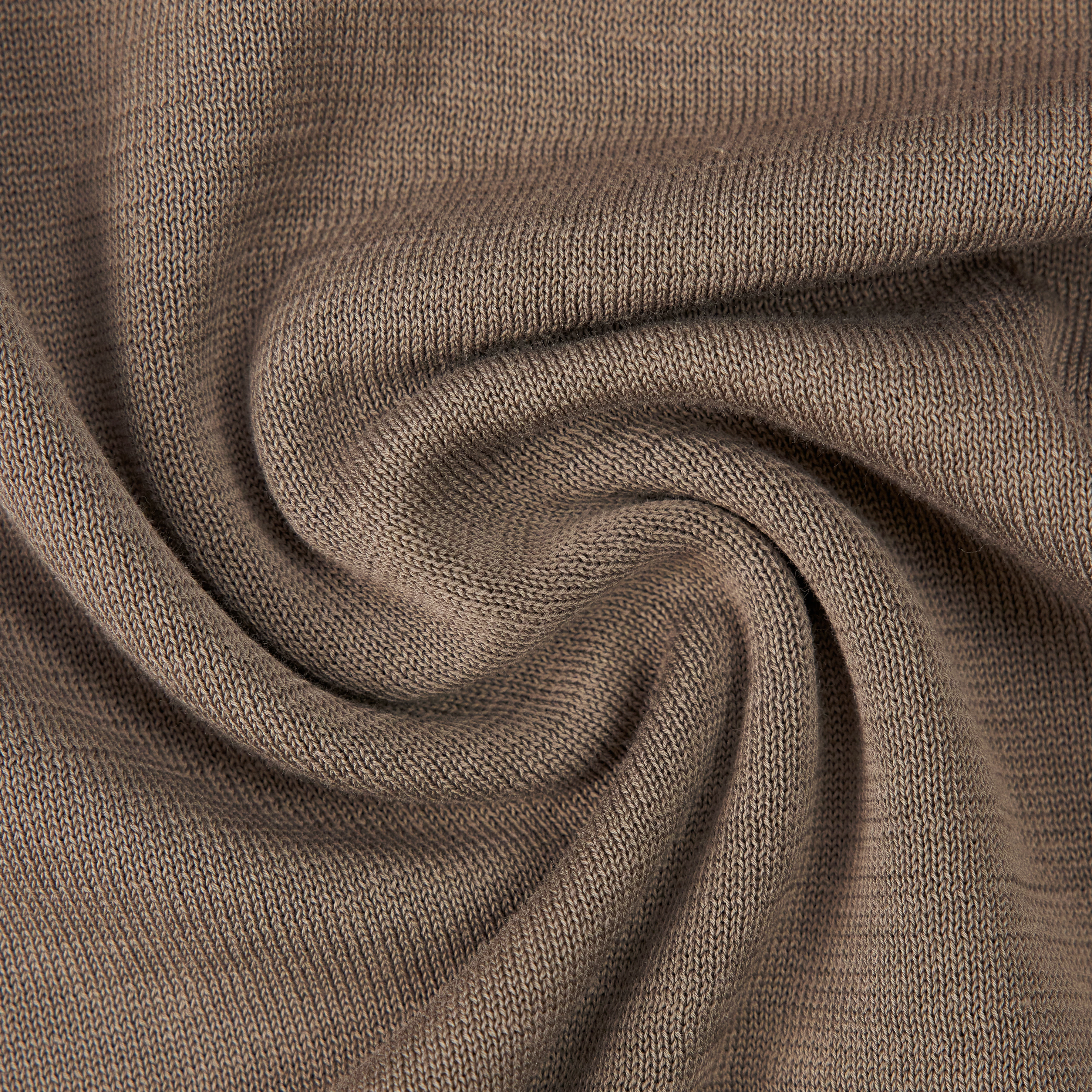 RIKONO - Knitted jumper in clean cotton - men - brown - Materialbild (B2C)