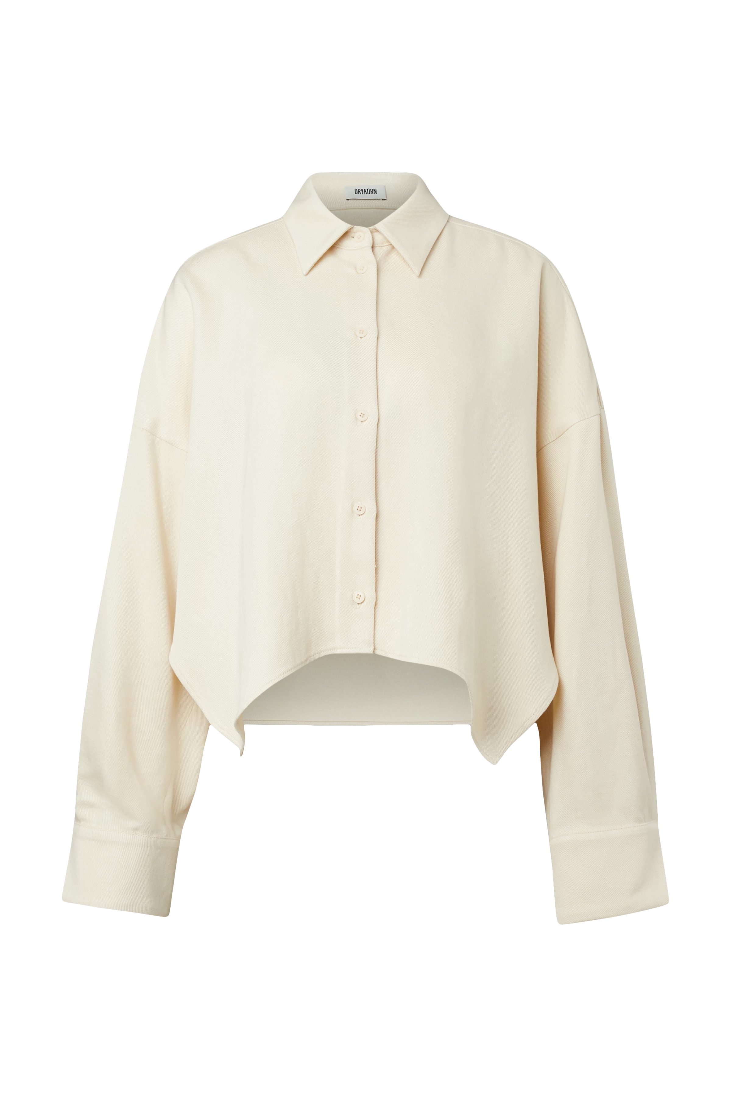 OSHIA - Oversized Hemdbluse in Lyocell - Damen - beige - Freisteller Frontansicht