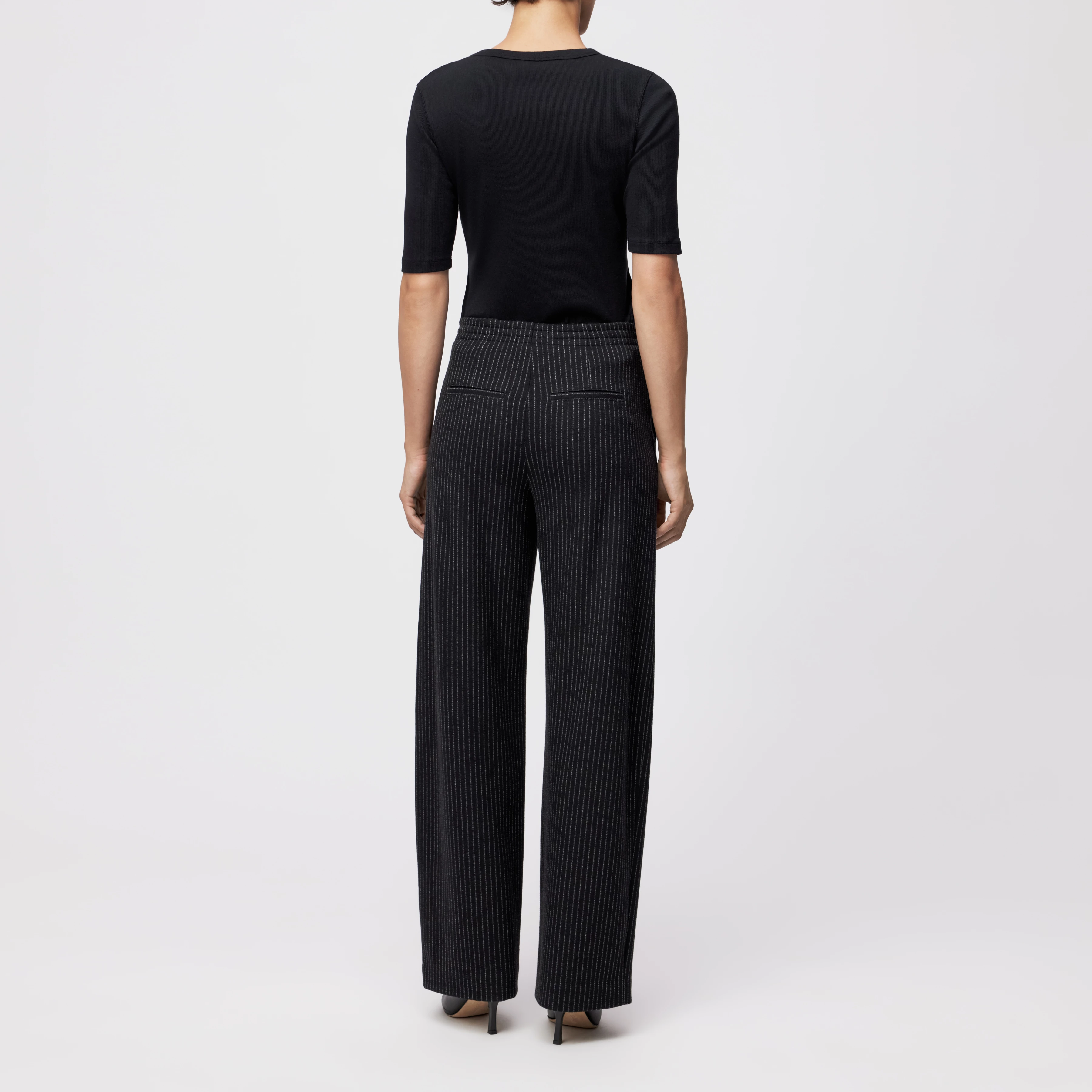 FAE_0 - Trousers with barrel legs in cotton mix - women - Natural Aluminium - Rückansicht