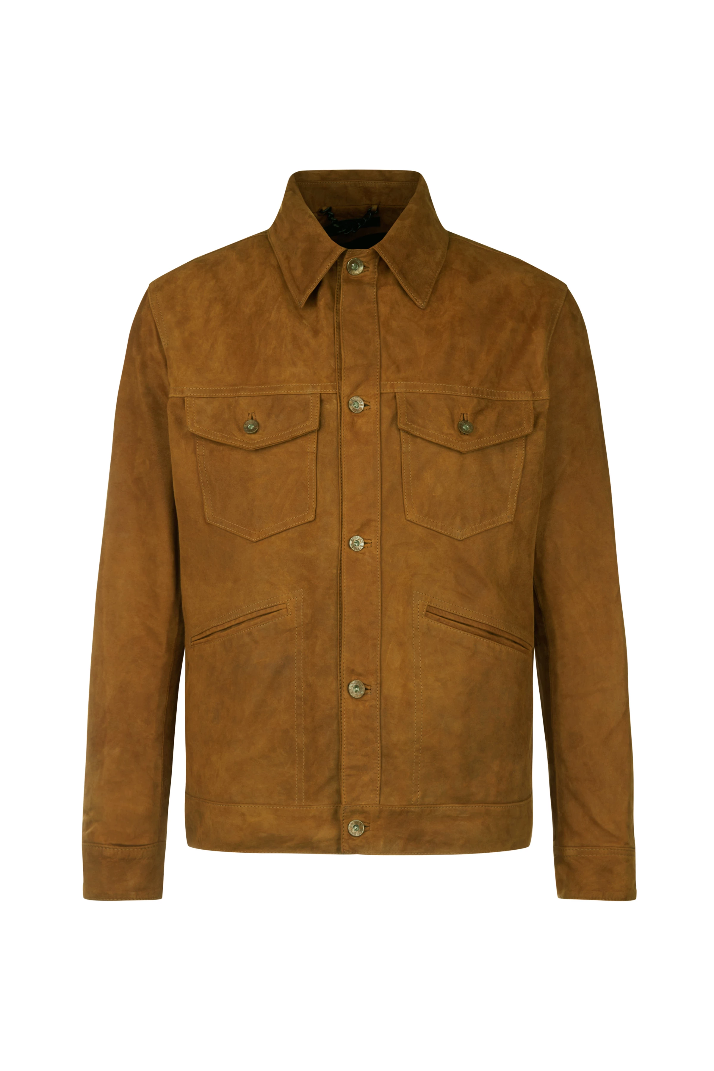 DULL - Velours Lederjacke - Herren - braun - Freisteller Frontansicht