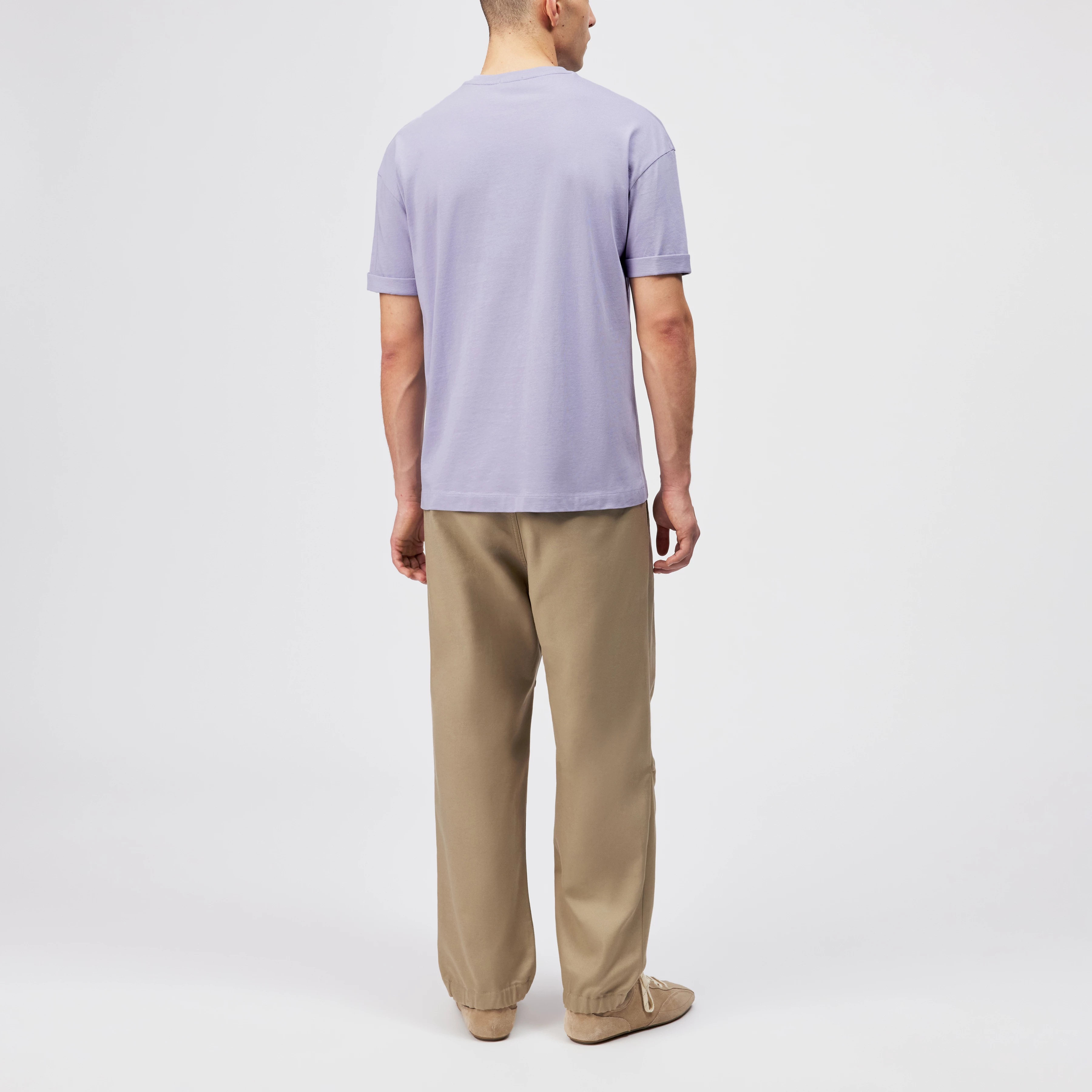 THILO - Relaxed Fit T-Shirt in reiner Baumwolle - Herren - lila - Rückansicht