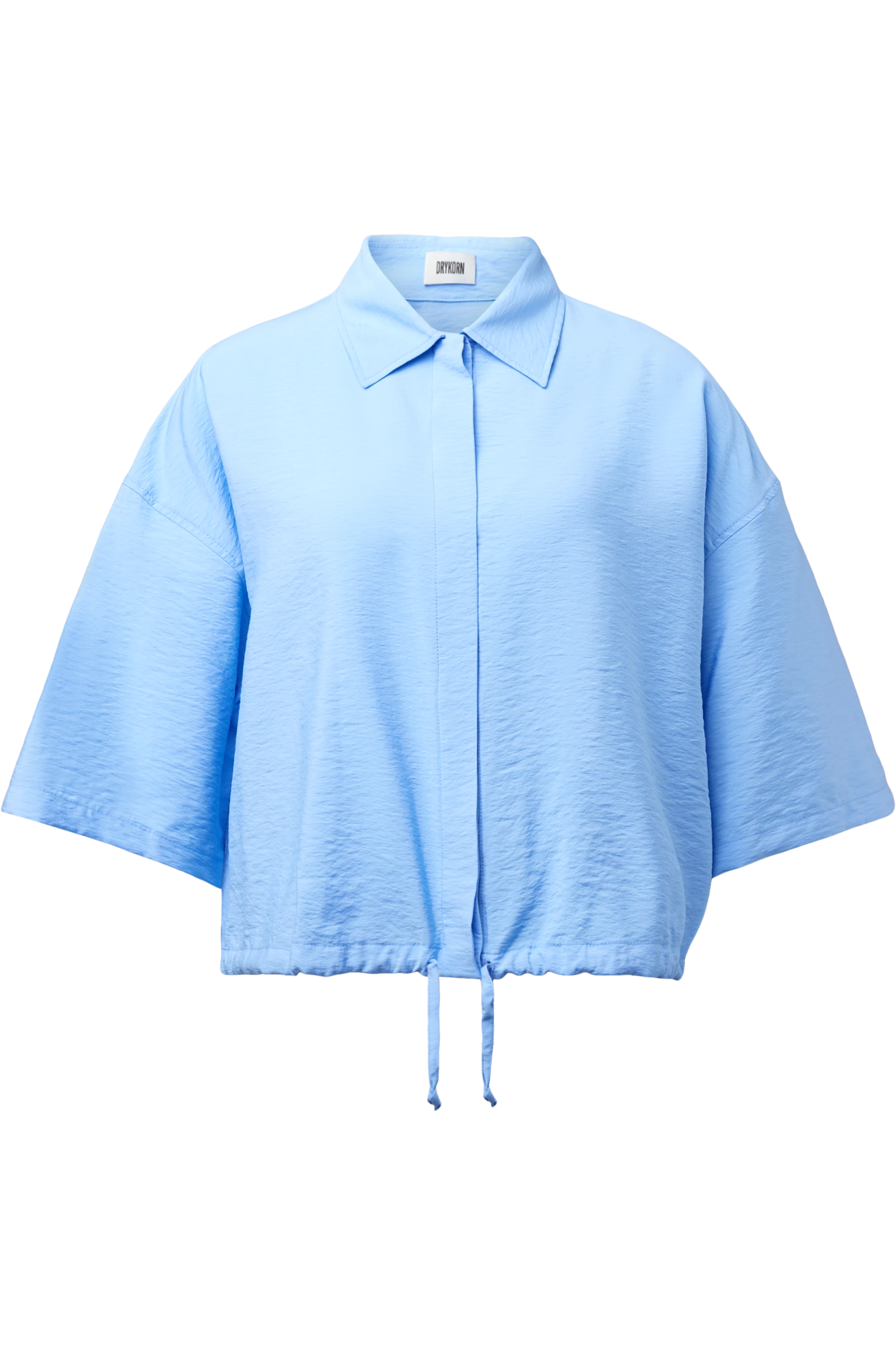 LAINAY - Cropped blouse in flowing viscose - women - blue - Freisteller Frontansicht