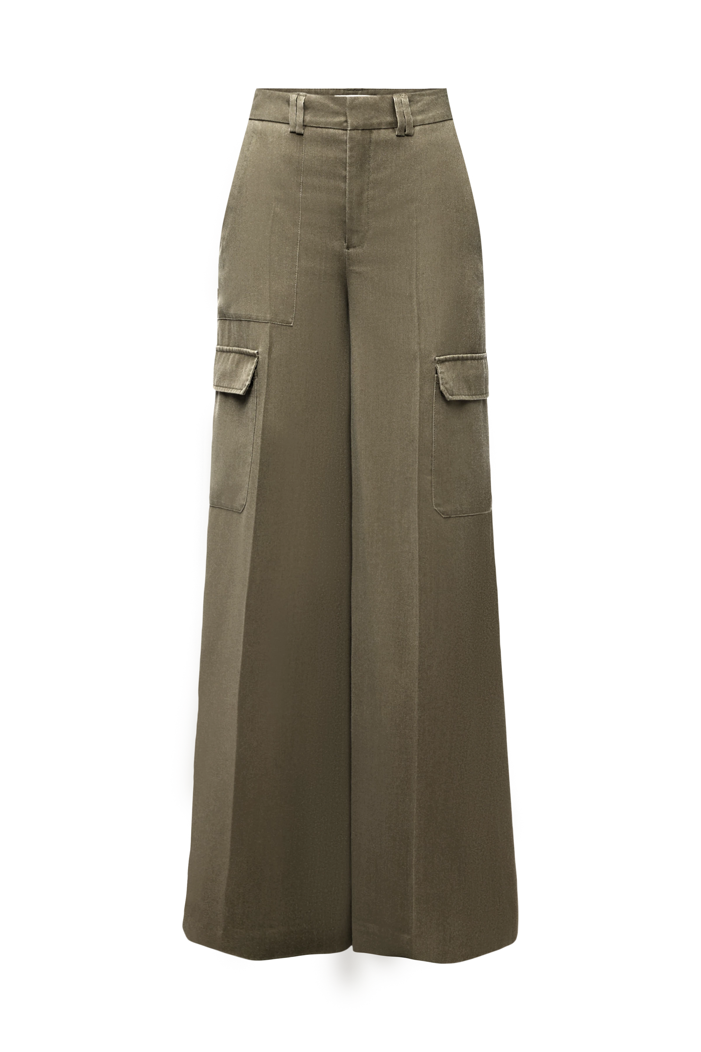 CLOVEN - Cargohose in Woll-Mix - Damen - grün - Freisteller Frontansicht