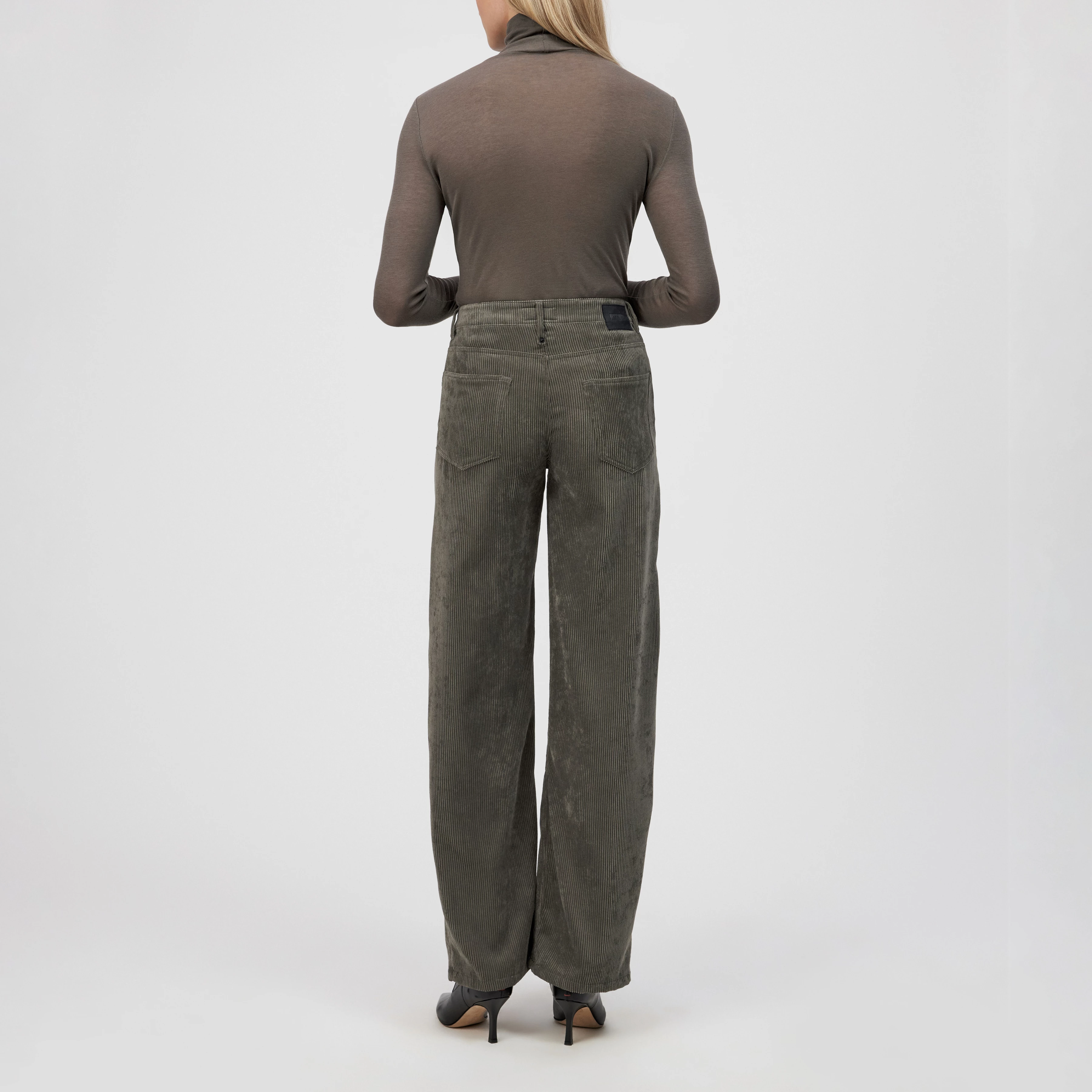 MEDLEY - Mid-rise jeans in corduroy - women - grey - Rückansicht