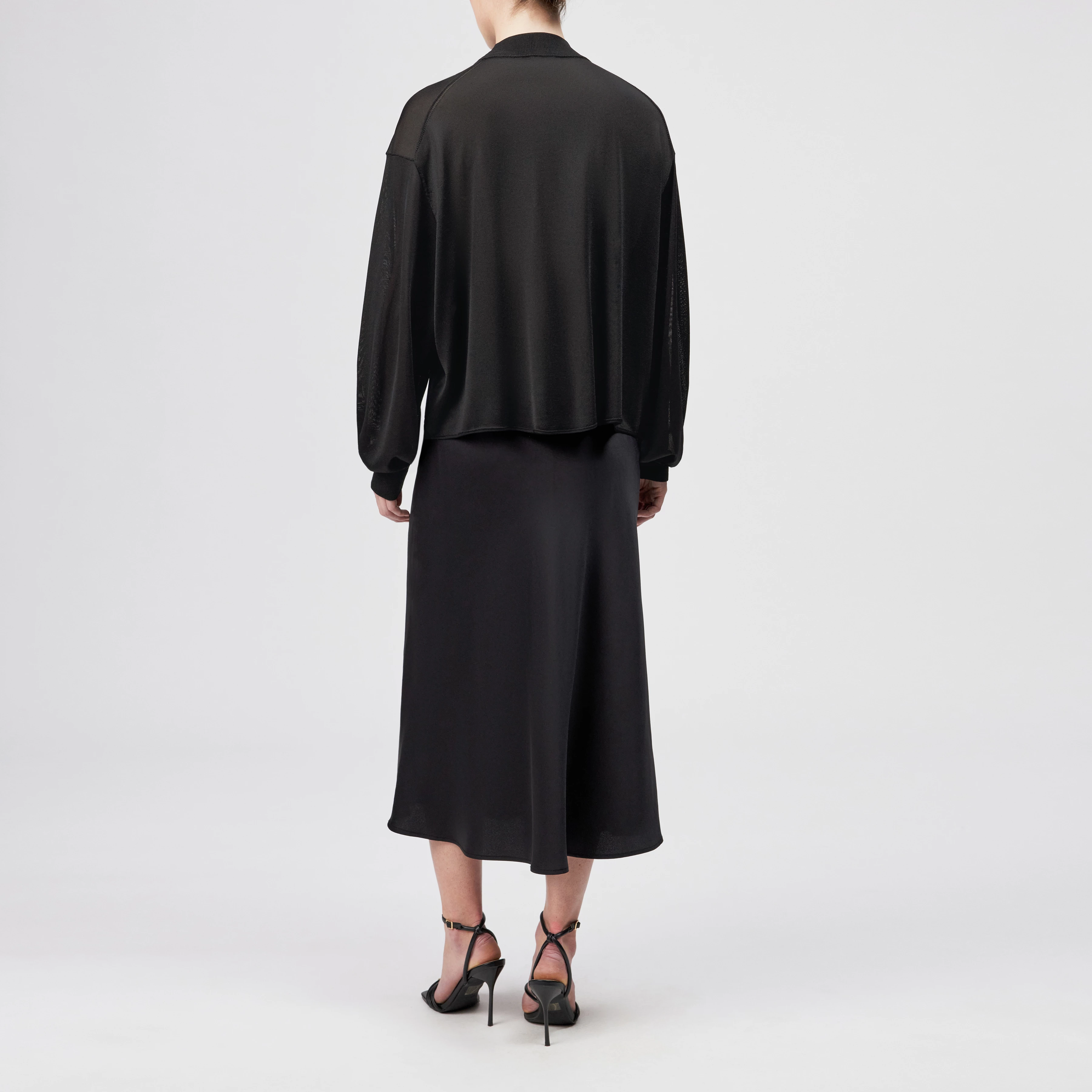 RANYA - Oversized turtleneck sweater in pure acetate - women - black - Rückansicht