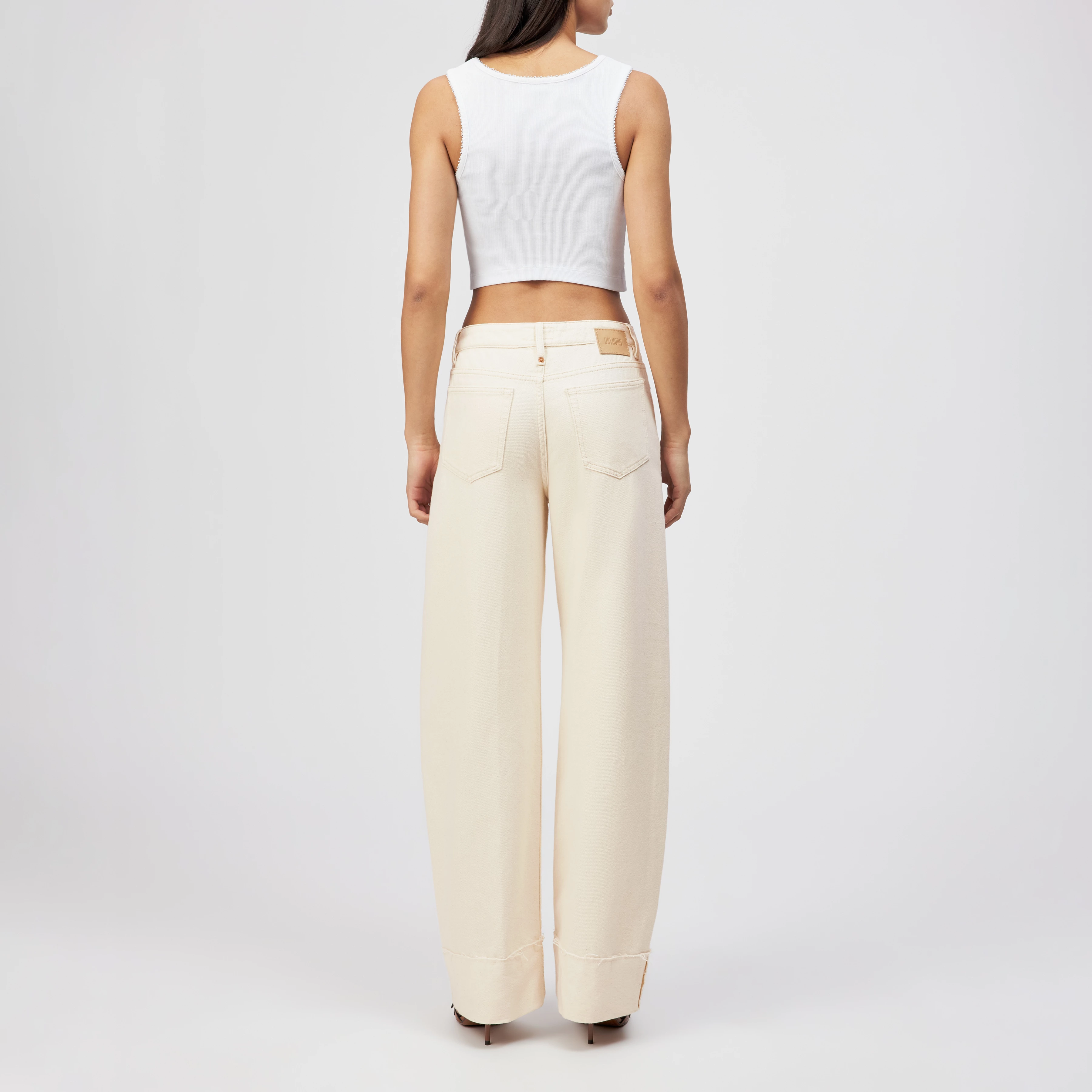 MEDLEY_2 - Mid-waist jeans in pure cotton - women - metal - Rückansicht