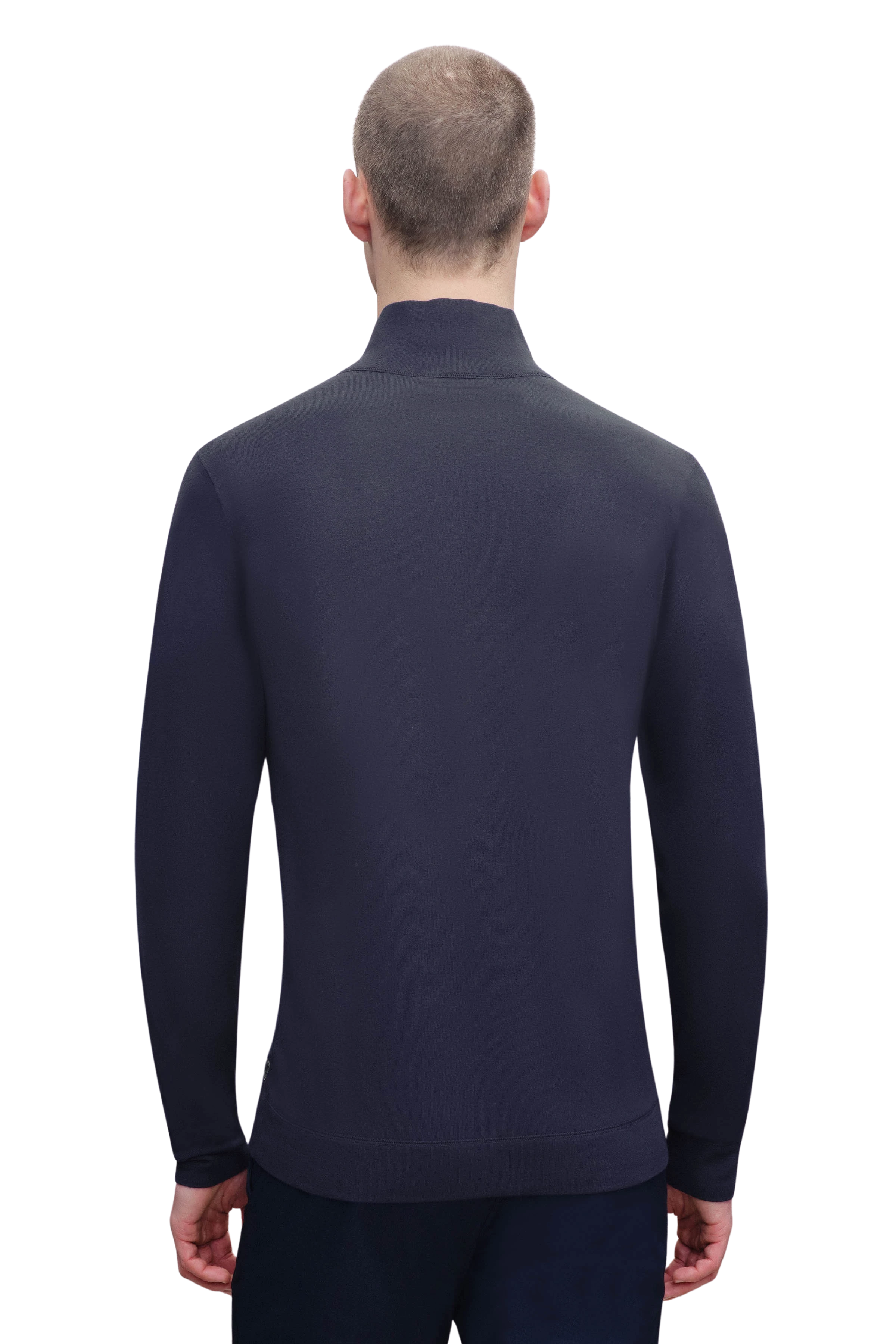 RANTONIO - Zip jacket with stand-up collar - men - blue - Rückansicht