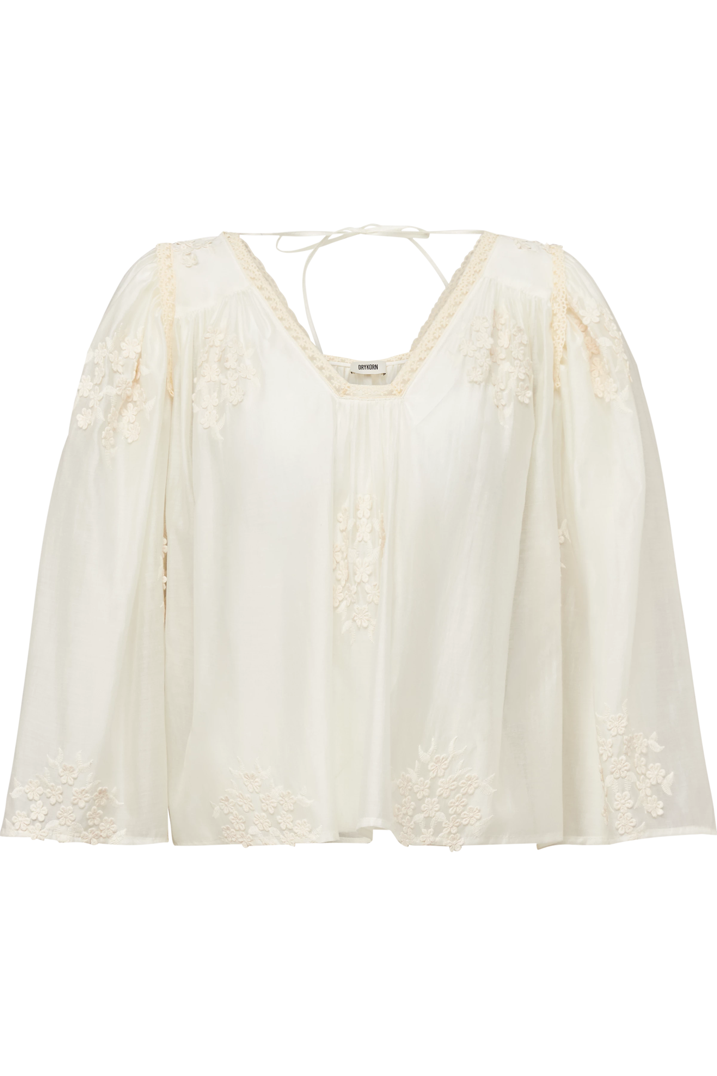 ISMARA - Embroidered Babydoll Tunic Blouse - women - off white - Freisteller Frontansicht