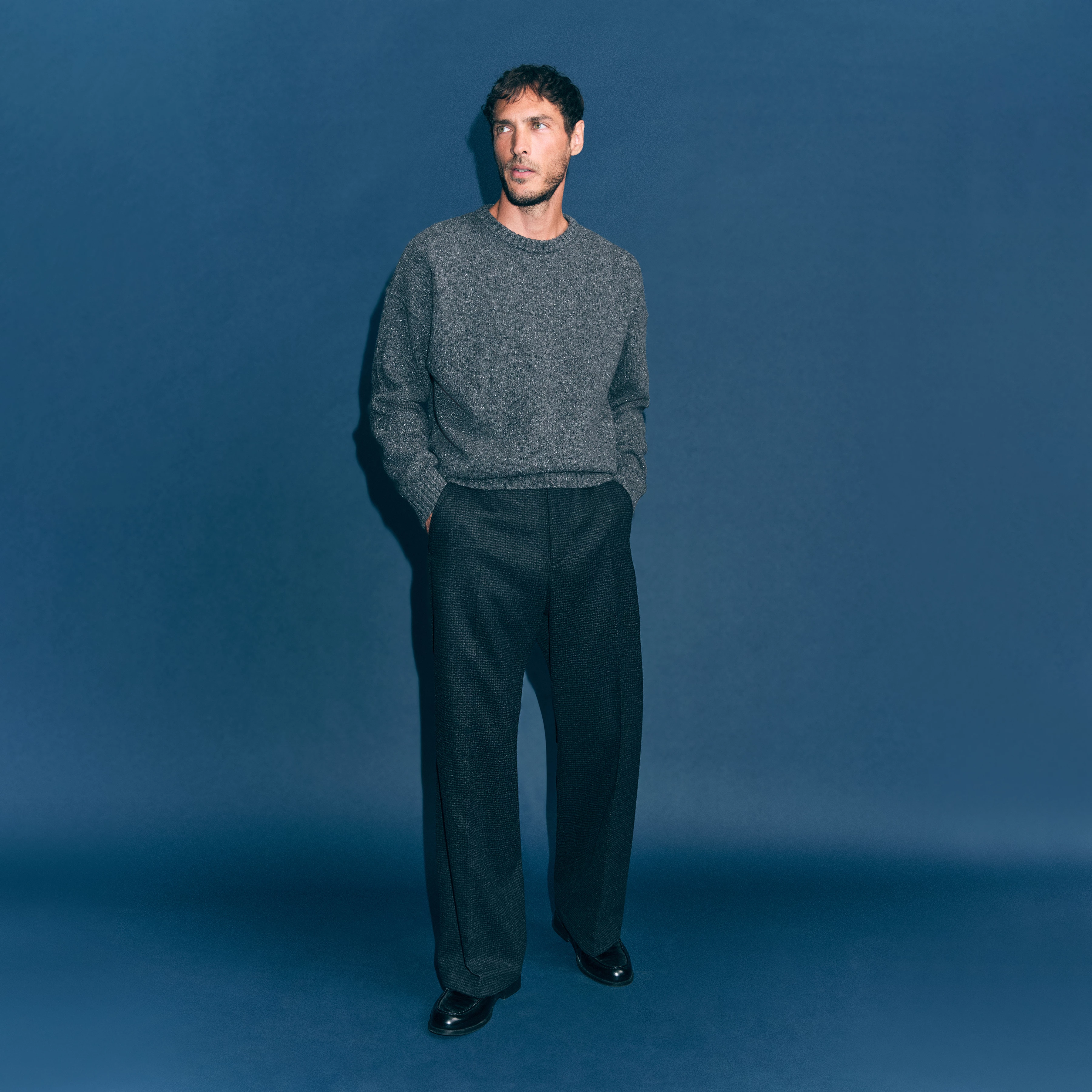 WYDER_SN - Weite Hose in Hahnentritt-Dessin - Herren - grau