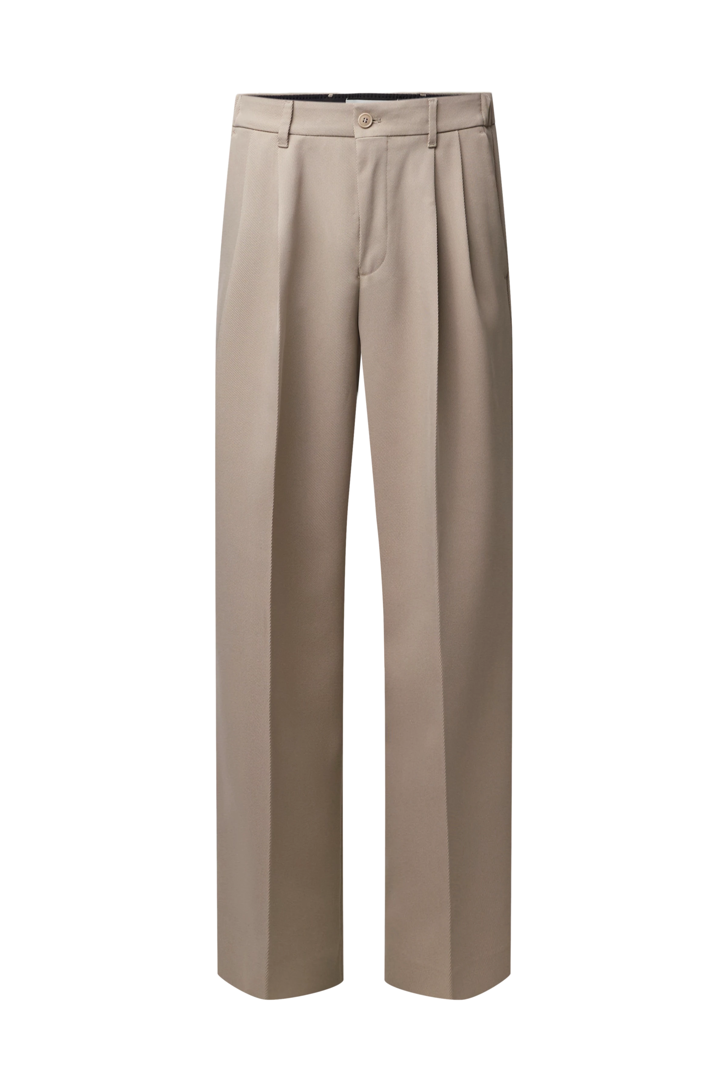 LEEK_WIDE - Relaxed fit pleated twill trousers - men - beige - Freisteller Frontansicht
