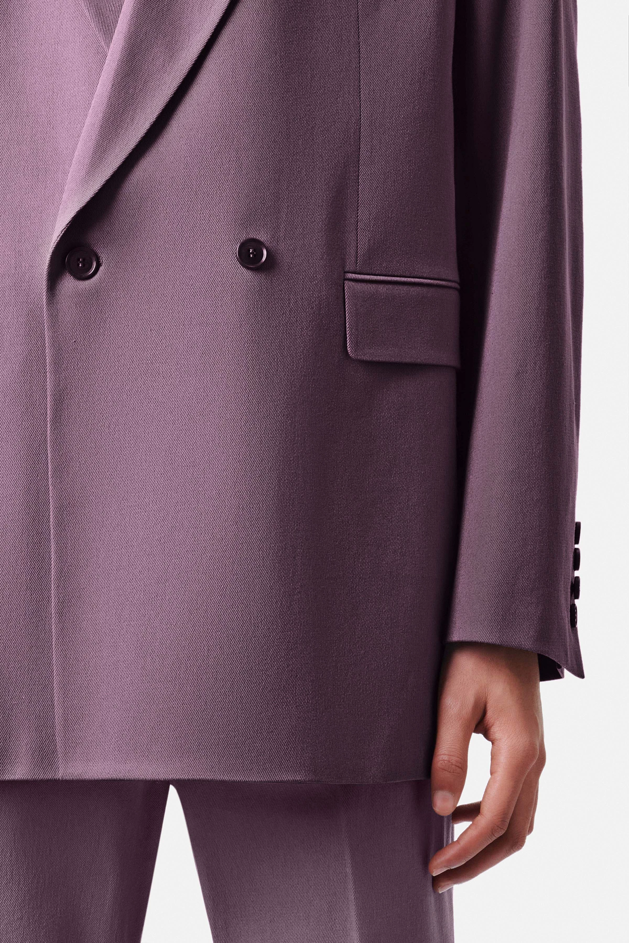 LOGEN - double-breasted jacket with pointed collar in cotton blend - men - purple - Seitenansicht