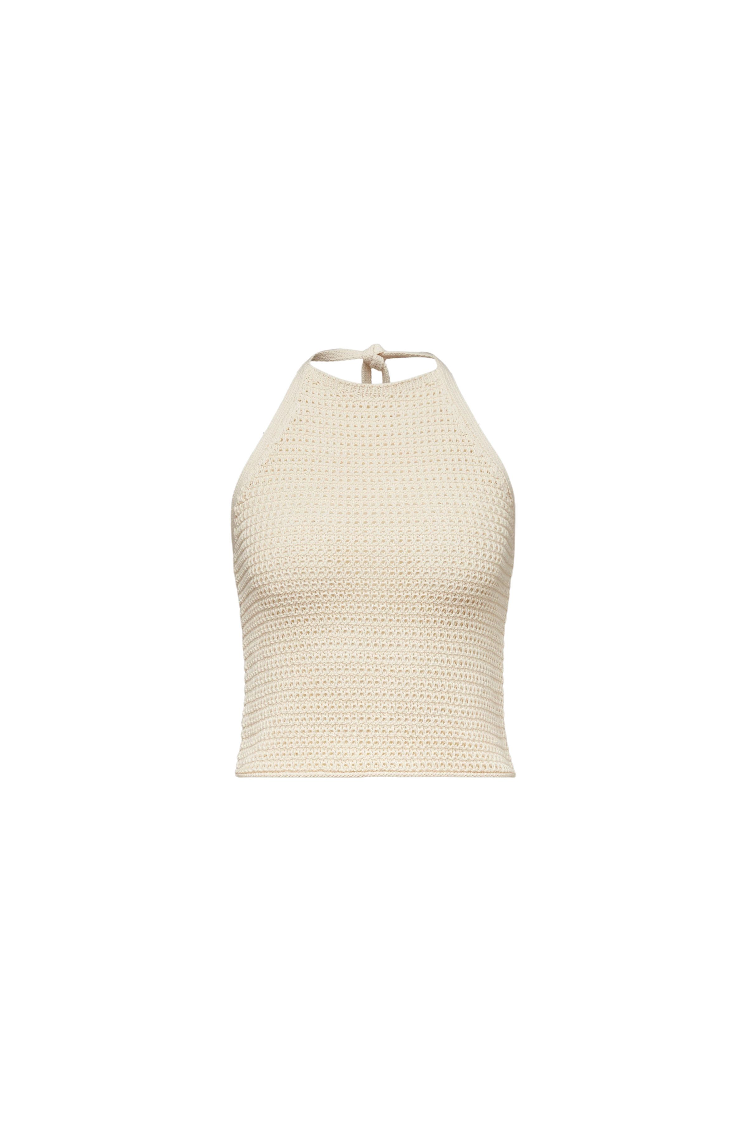AKWY - Halter top in pure cotton - women - off white - Freisteller Frontansicht