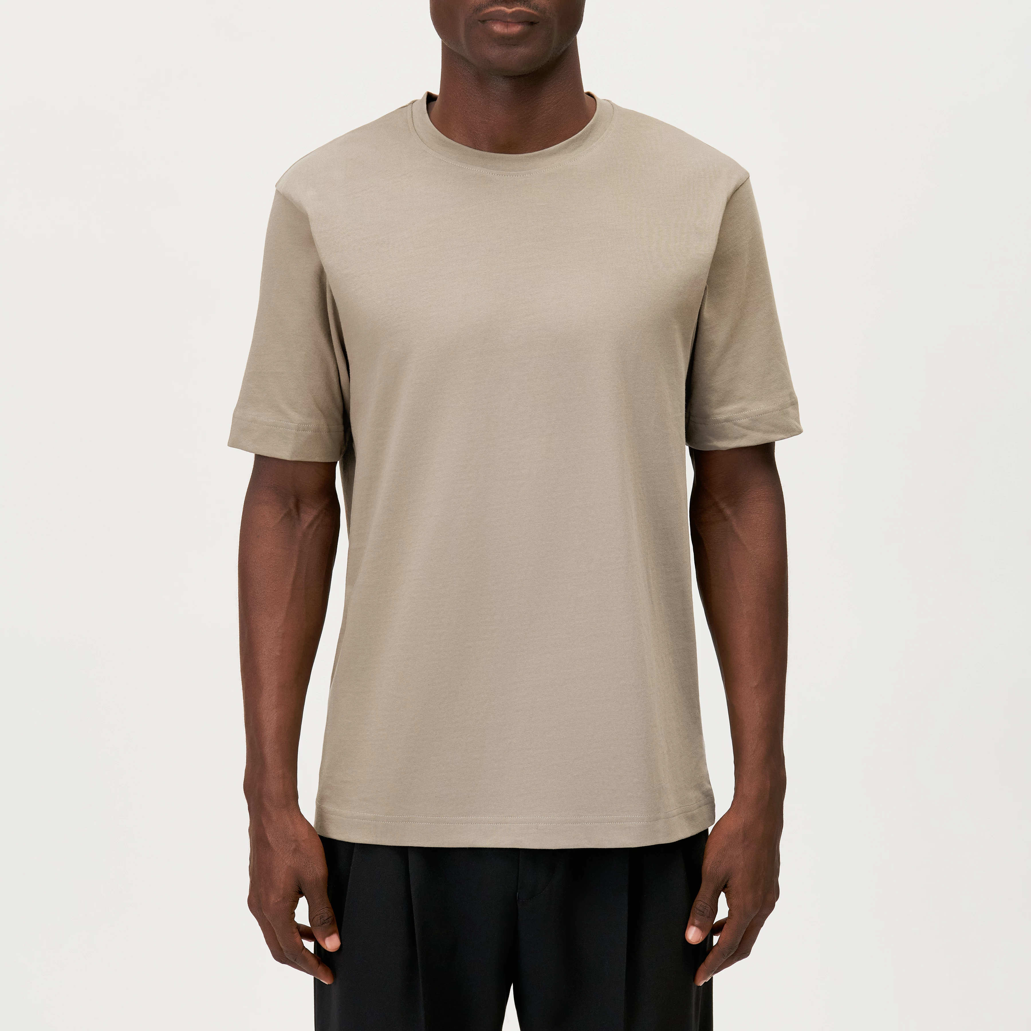 RAPHAEL - T-Shirt in reiner Baumwolle - Herren - braun - Frontansicht