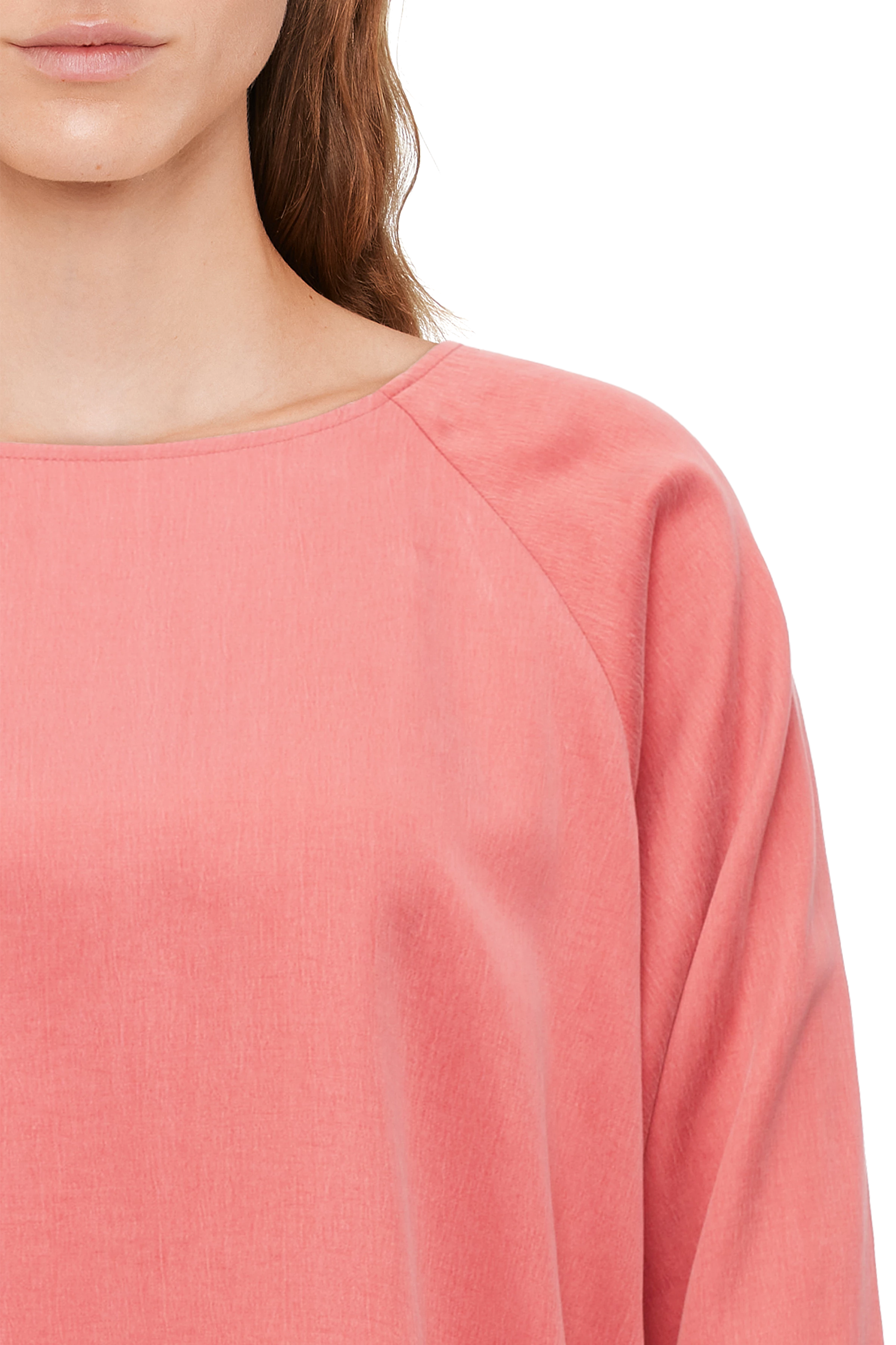 NIALINI - T-Shirt Bluse in Cupro-Baumwoll Mix - Damen - rosa - Seitenansicht