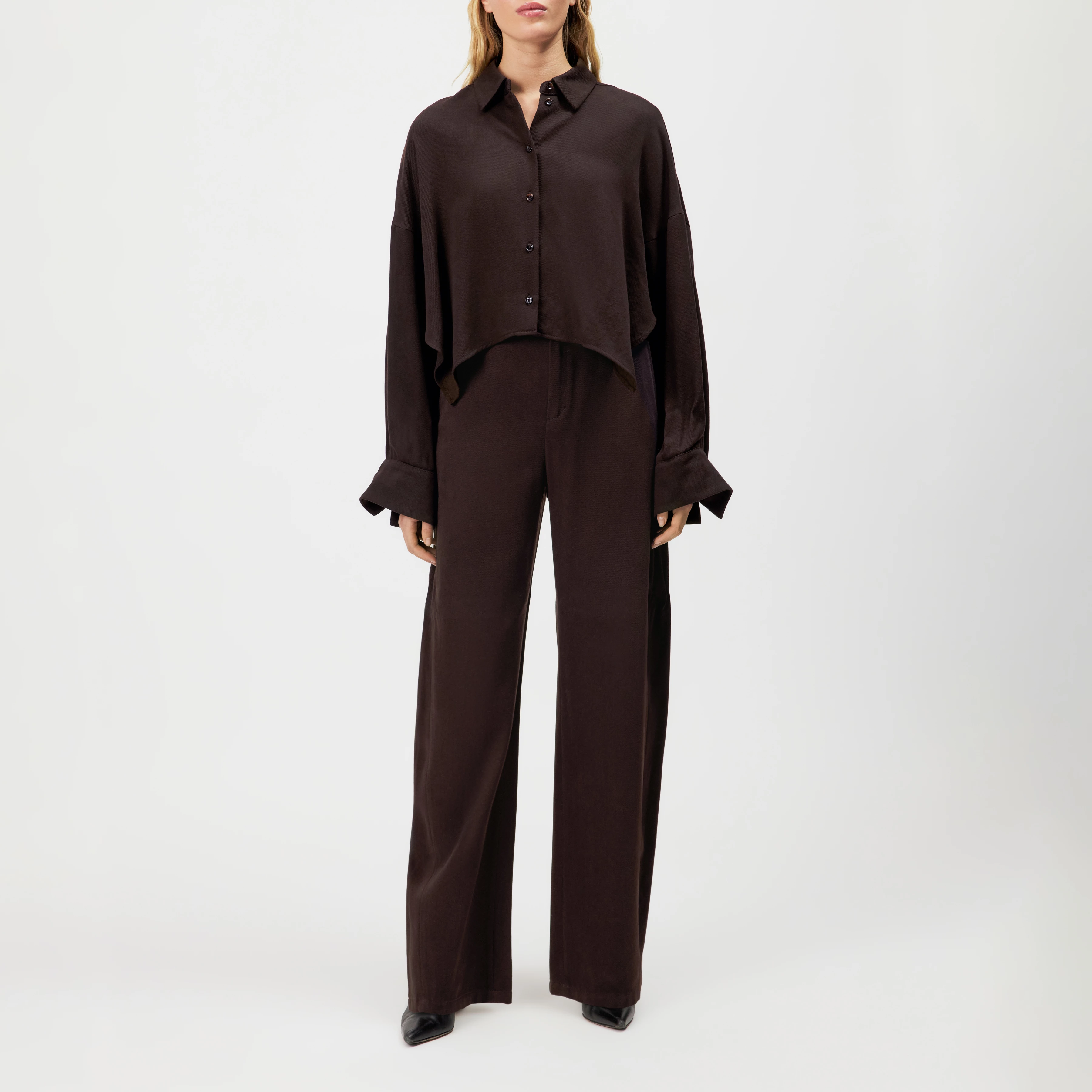 RECEIVE - Pantalon ample coupe décontractée - women - marron - Ganzkörper-Frontansicht