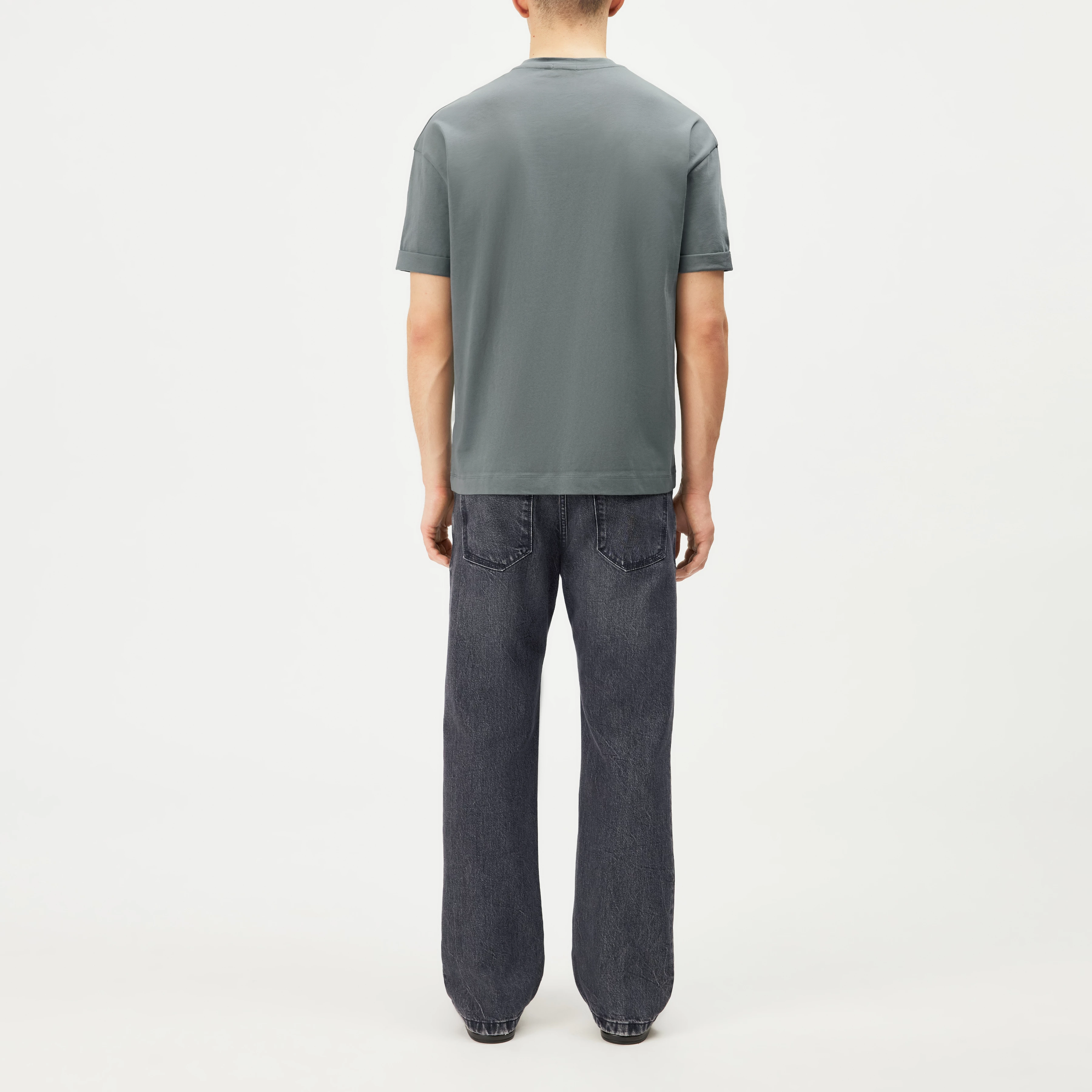 THILO - Relaxed fit T-shirt in pure cotton - men - green - Rückansicht