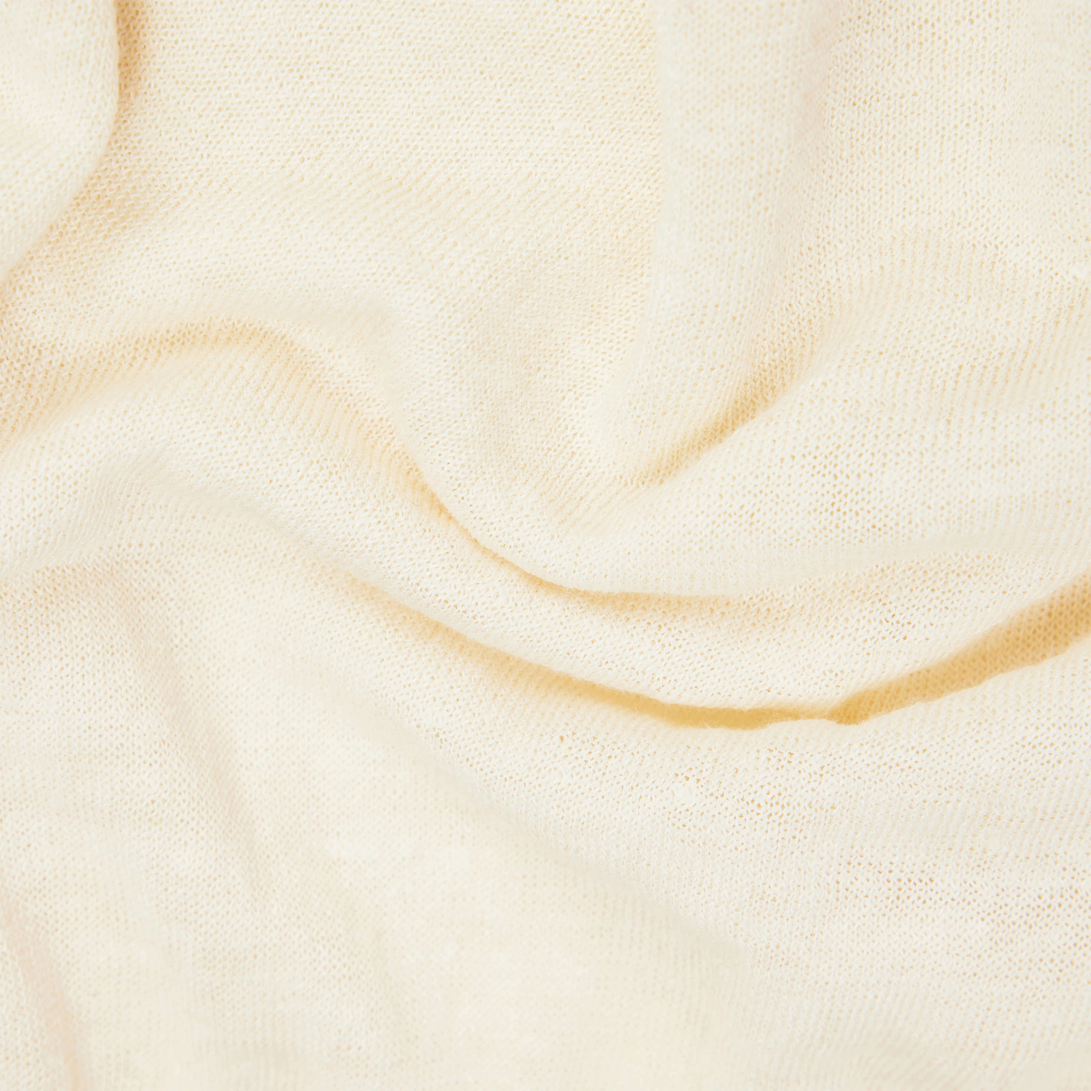 TAYLIE - Cropped blouse in linen blend - women - off white - Materialbild (B2C)