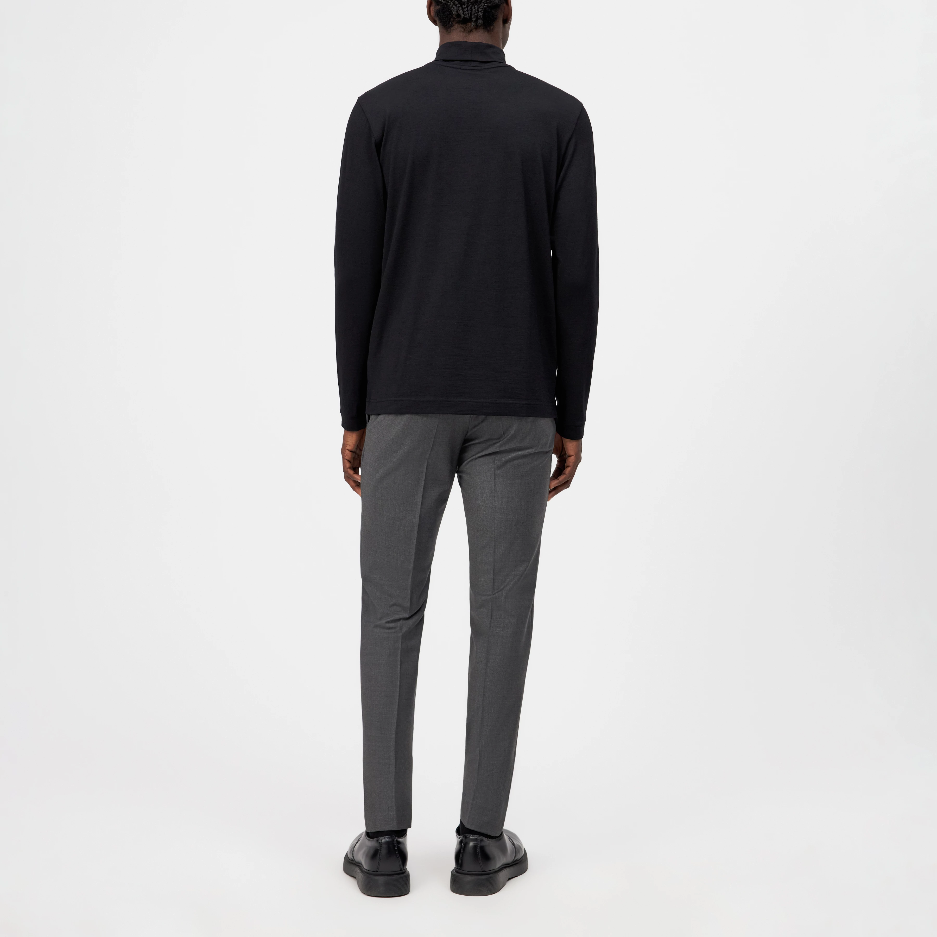 EMANUEL - Turtleneck Shirt in Merino-Mix - Herren - schwarz - Rückansicht