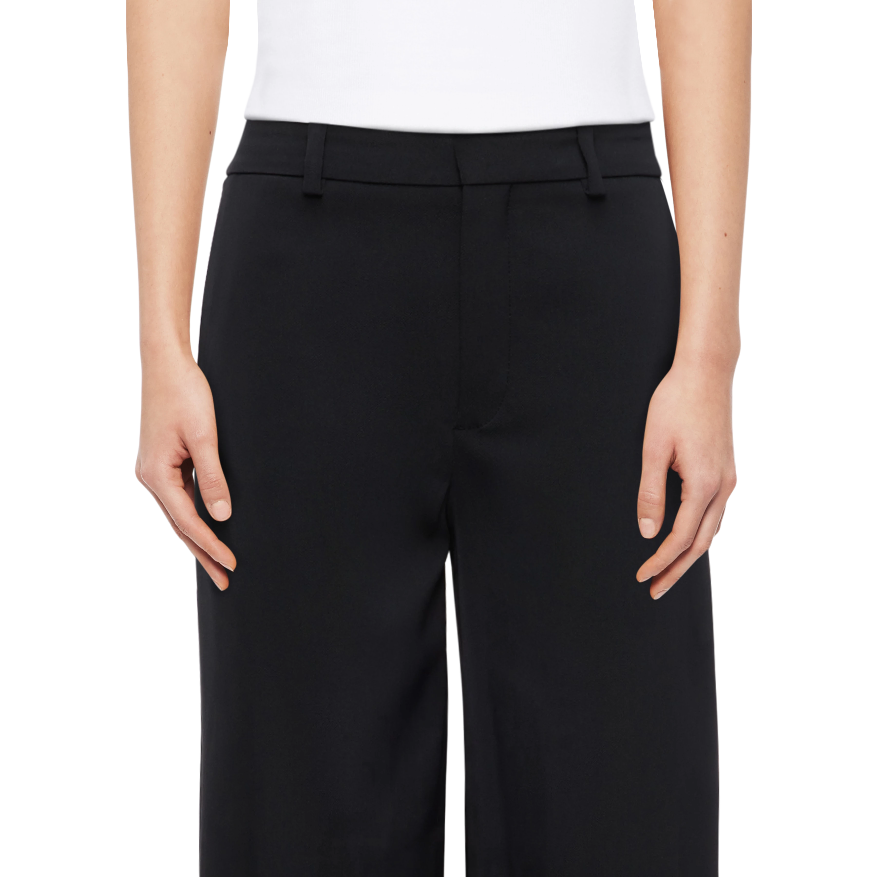 DESK - Hose mit Barrel-Leg in Techno-Twill - Damen - schwarz - Detailansicht am Model