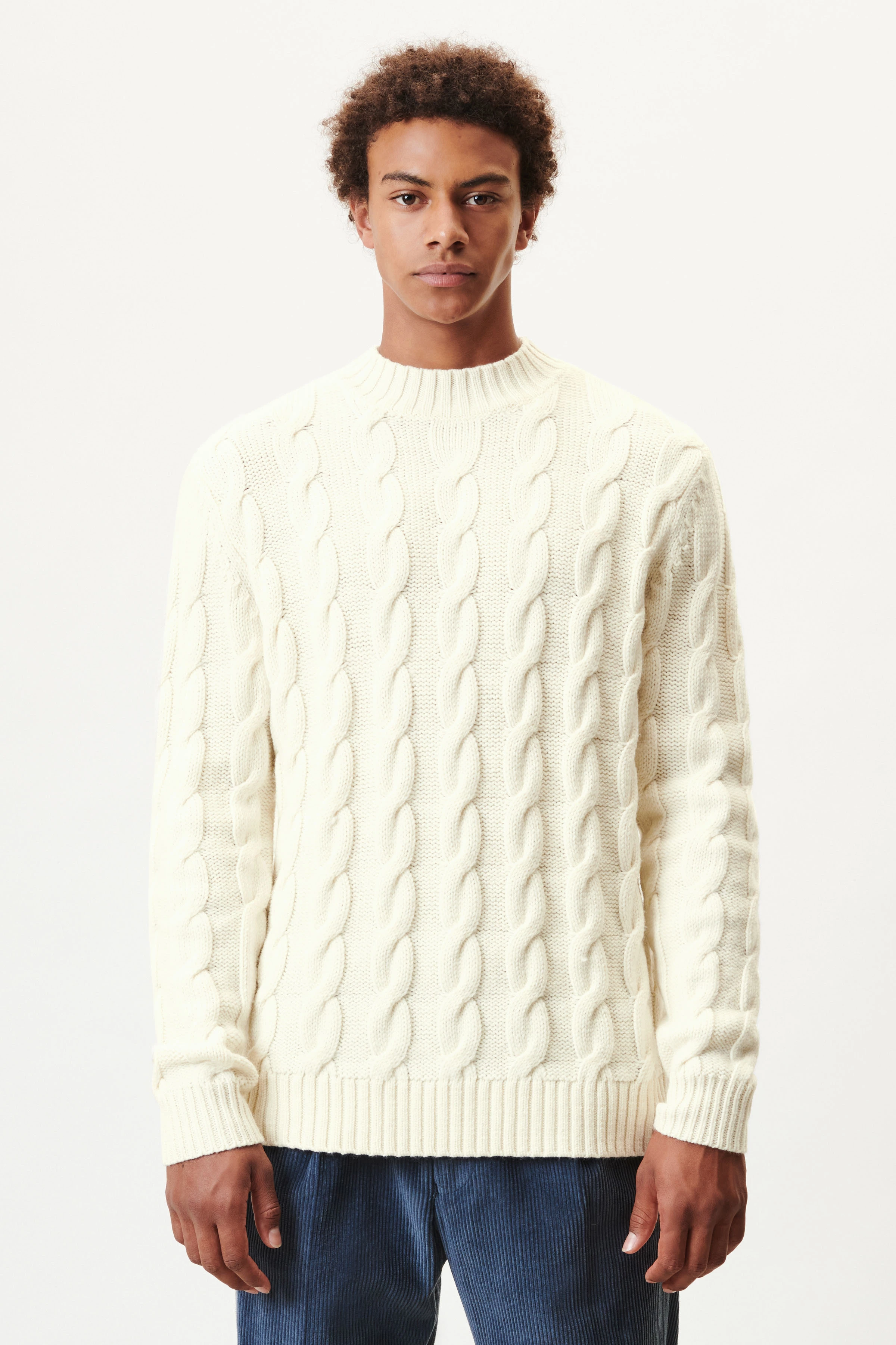 stand-up collar jumper in soft wool