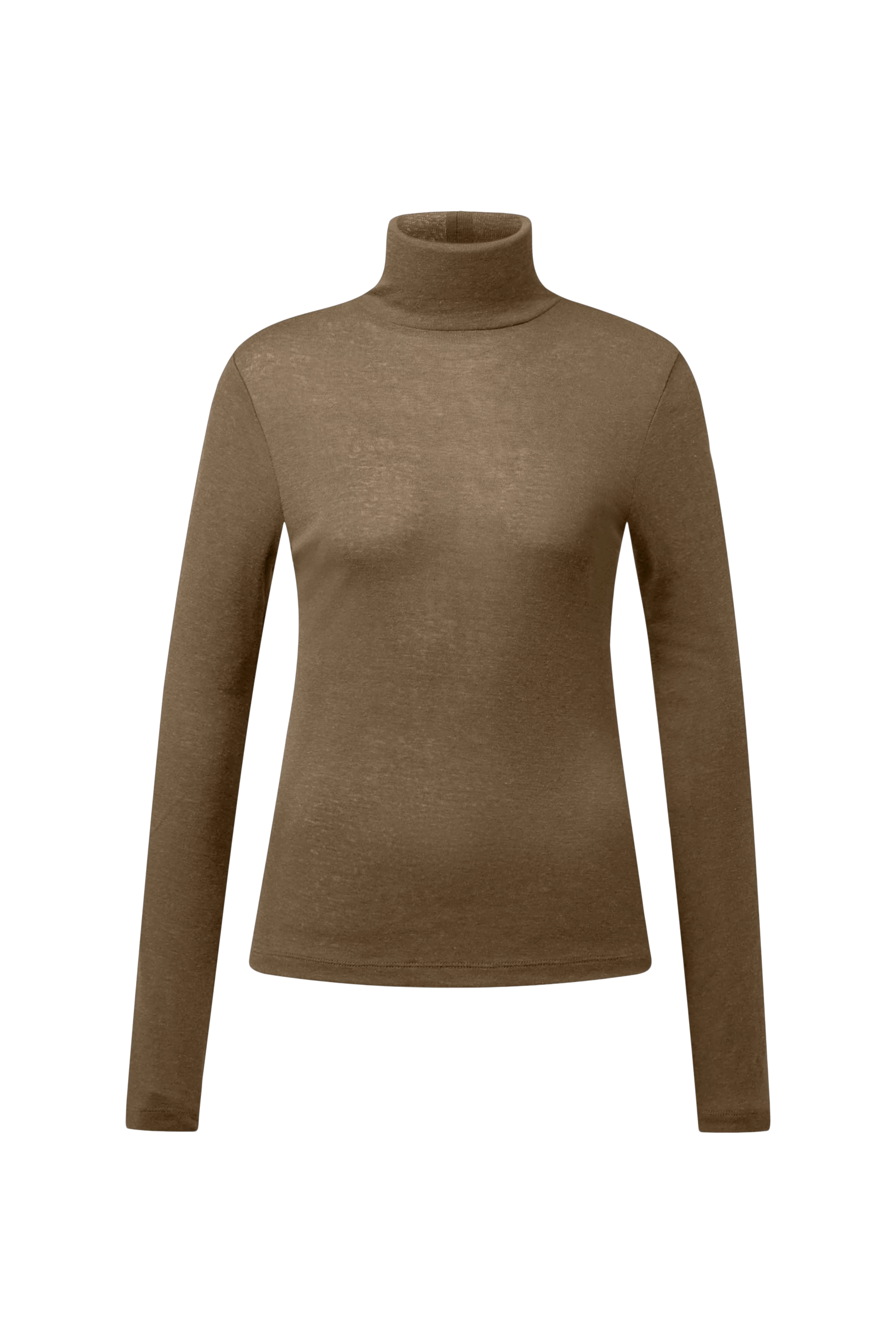 ZERAFNE - Slim long sleeve in lyocell-wool blend - women - green - Freisteller Frontansicht