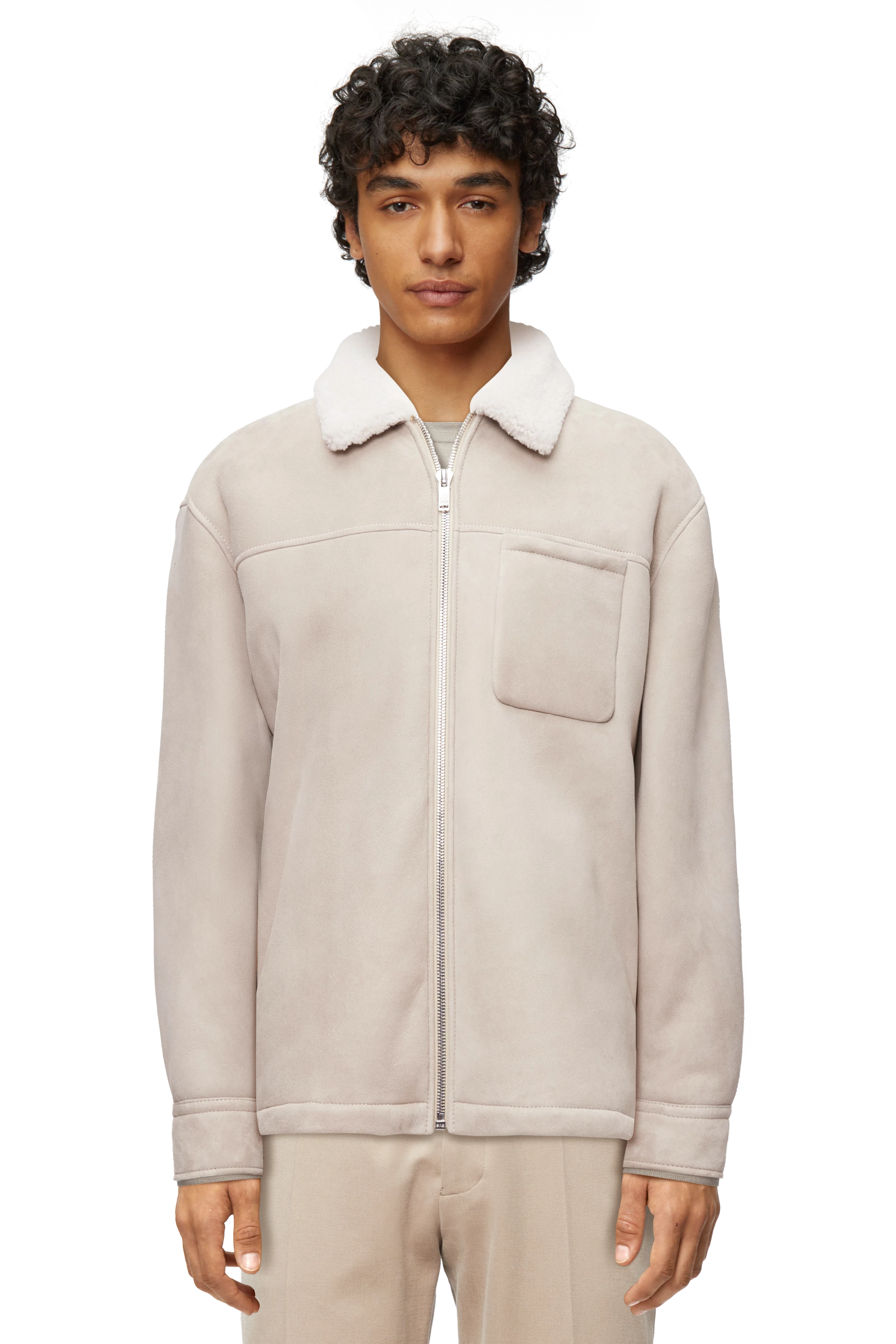 COMARO - Soft lambskin jacket - men - beige - Frontansicht