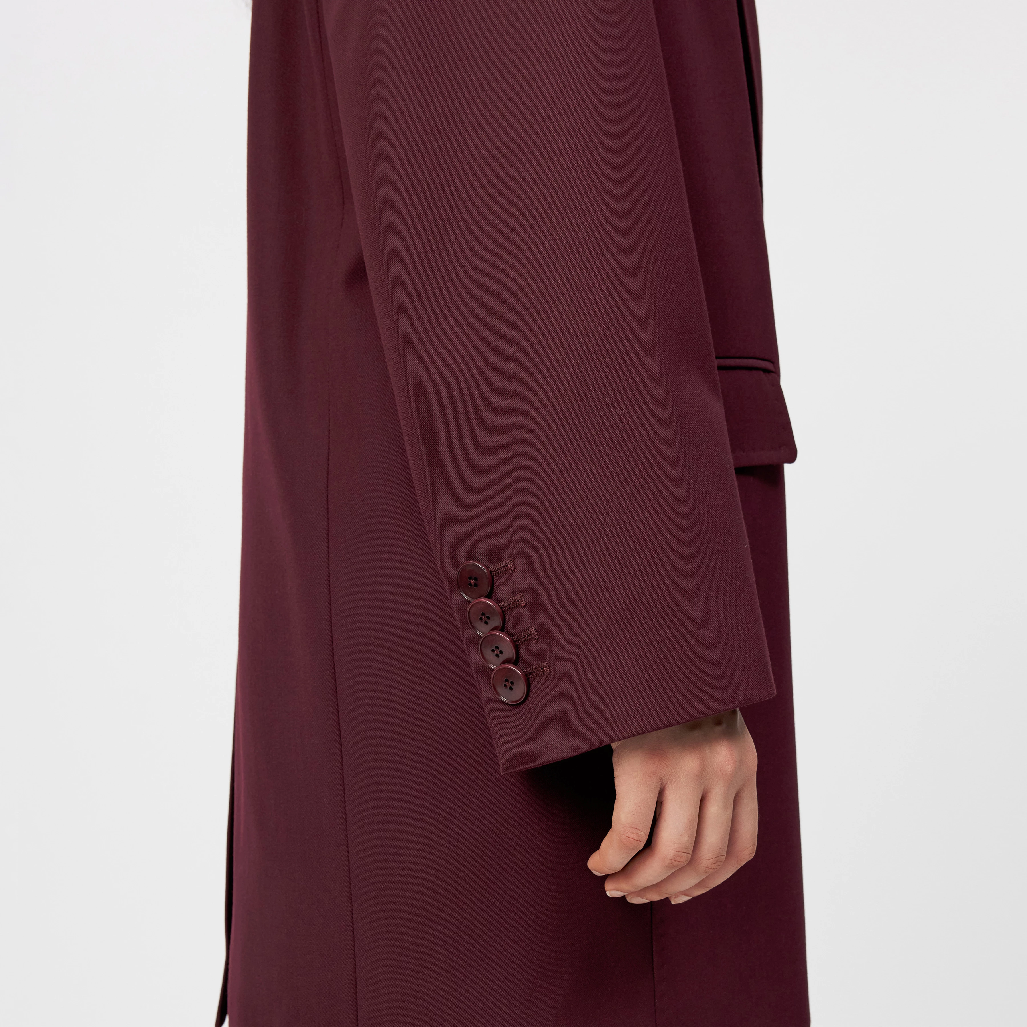 WESTOW - Oversized Mantel mit Reverskragen in Woll-Mix - Damen - rot - Detailansicht am Model