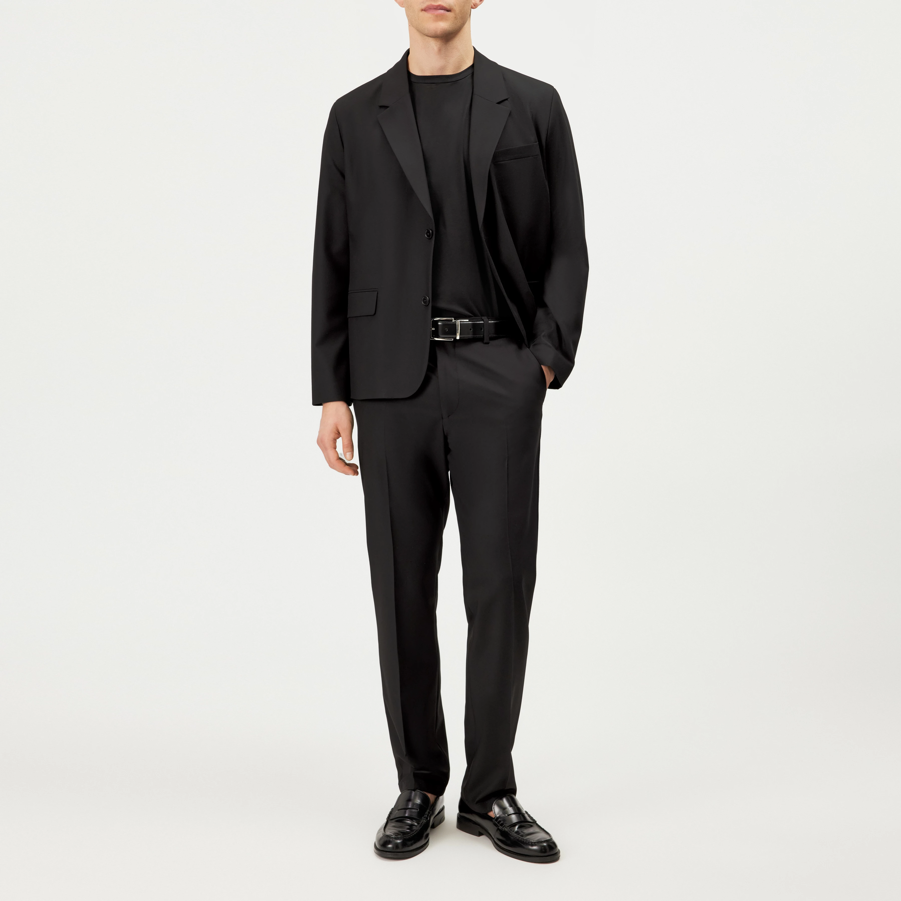 CORAY - Relaxed Fit Blazer in Wool Blend - men - black - Ganzkörper-Frontansicht