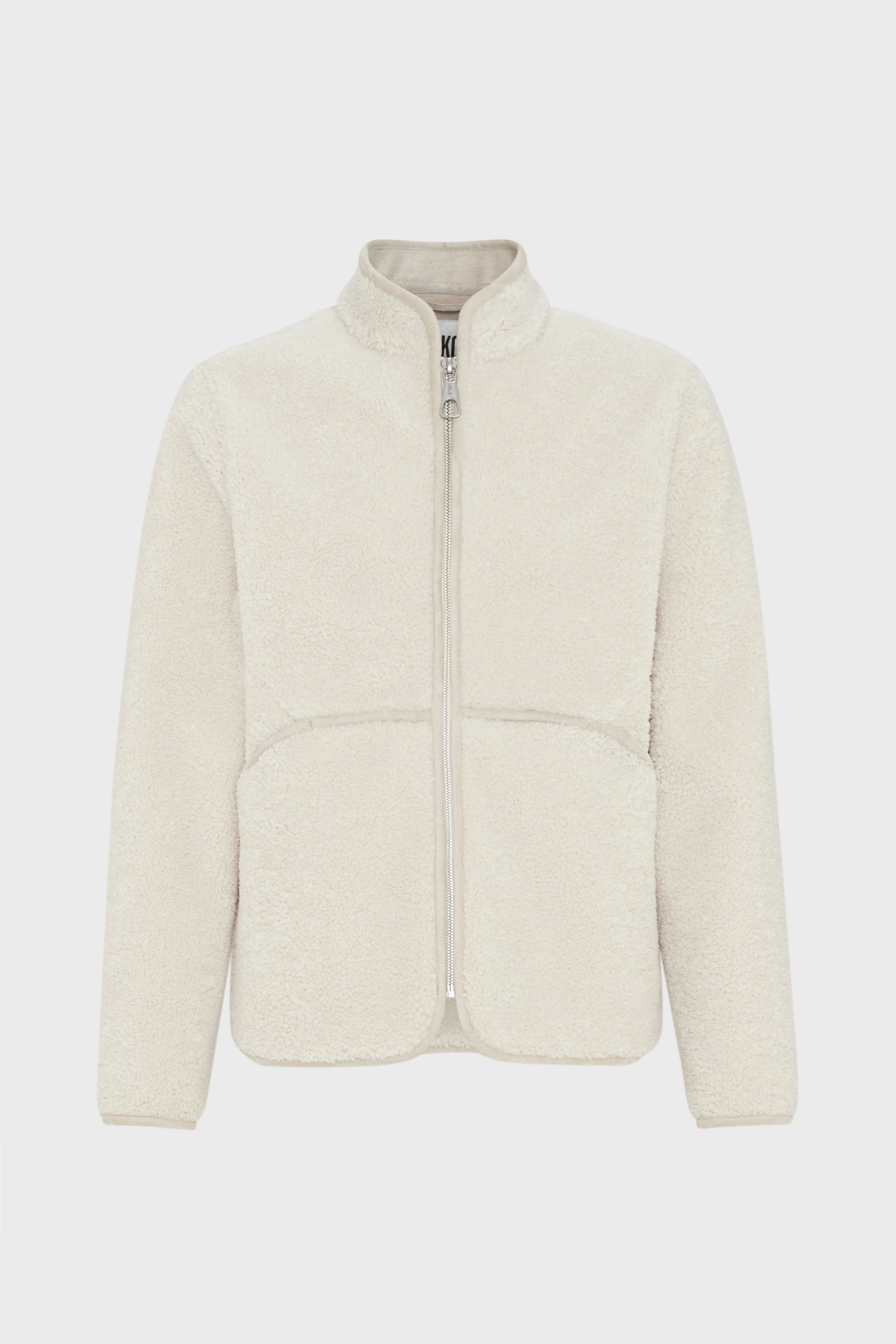 JAKONA - Jacke mit Stehkragen in Lammfell-Optik - Herren - braun - Freisteller Frontansicht