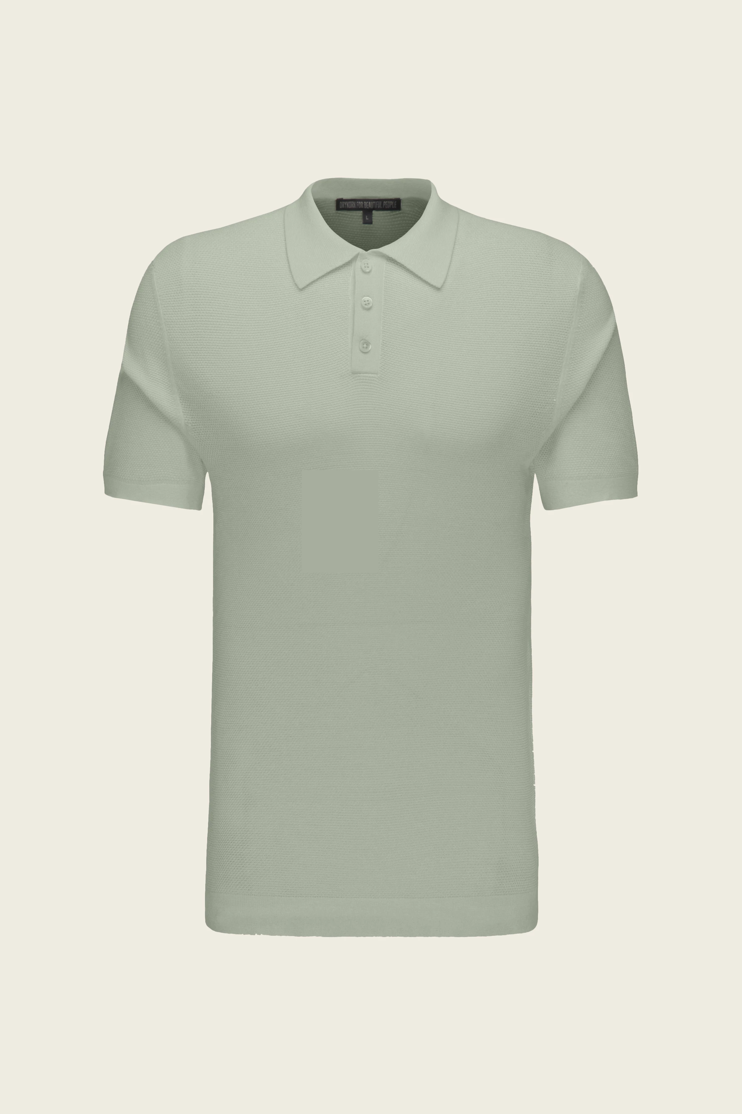 TRITON - Jacquard-knit polo - men - green - Freisteller Frontansicht