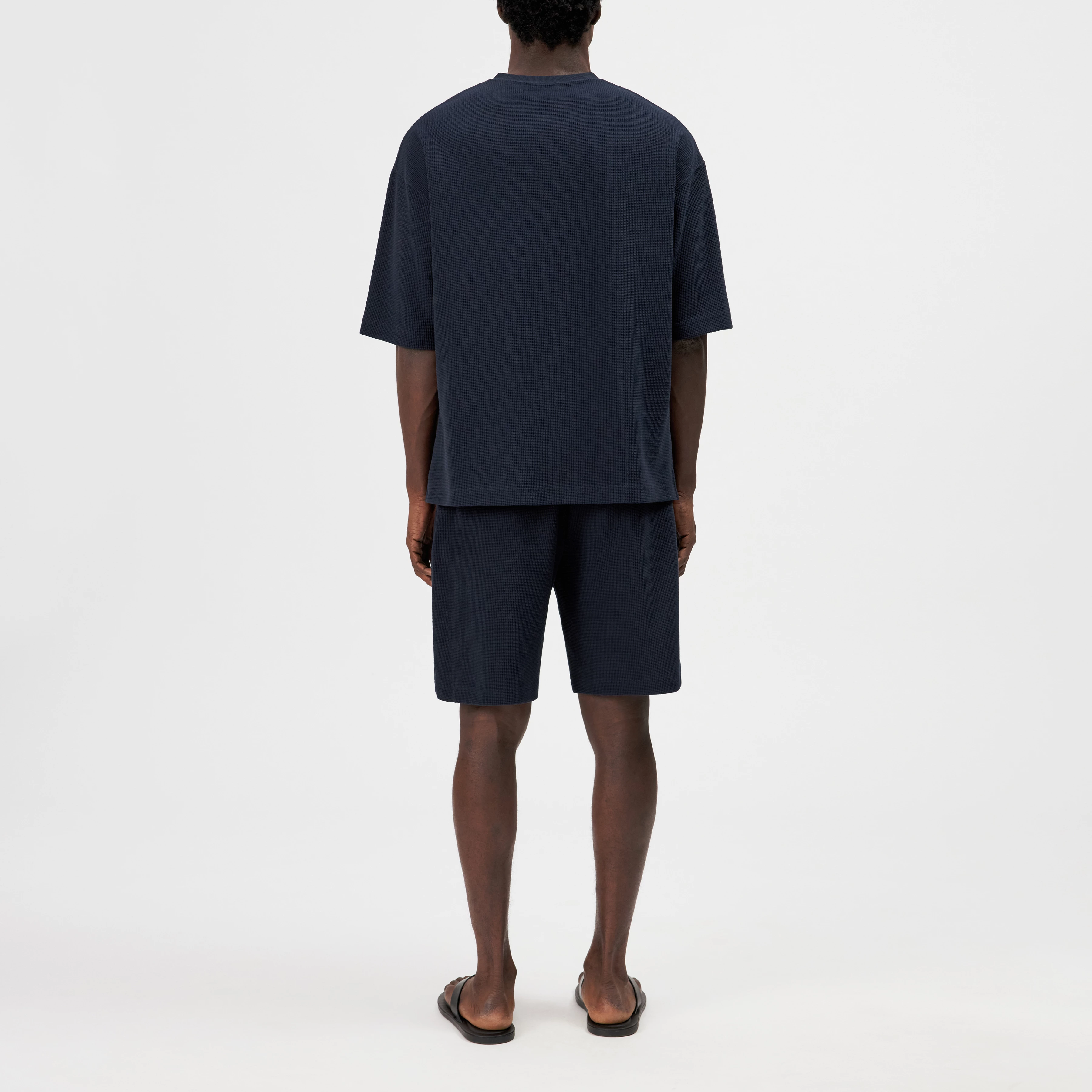 MATEGON_2 - Relaxed fit T-shirt in heavy jersey fabric - men - blue - Rückansicht