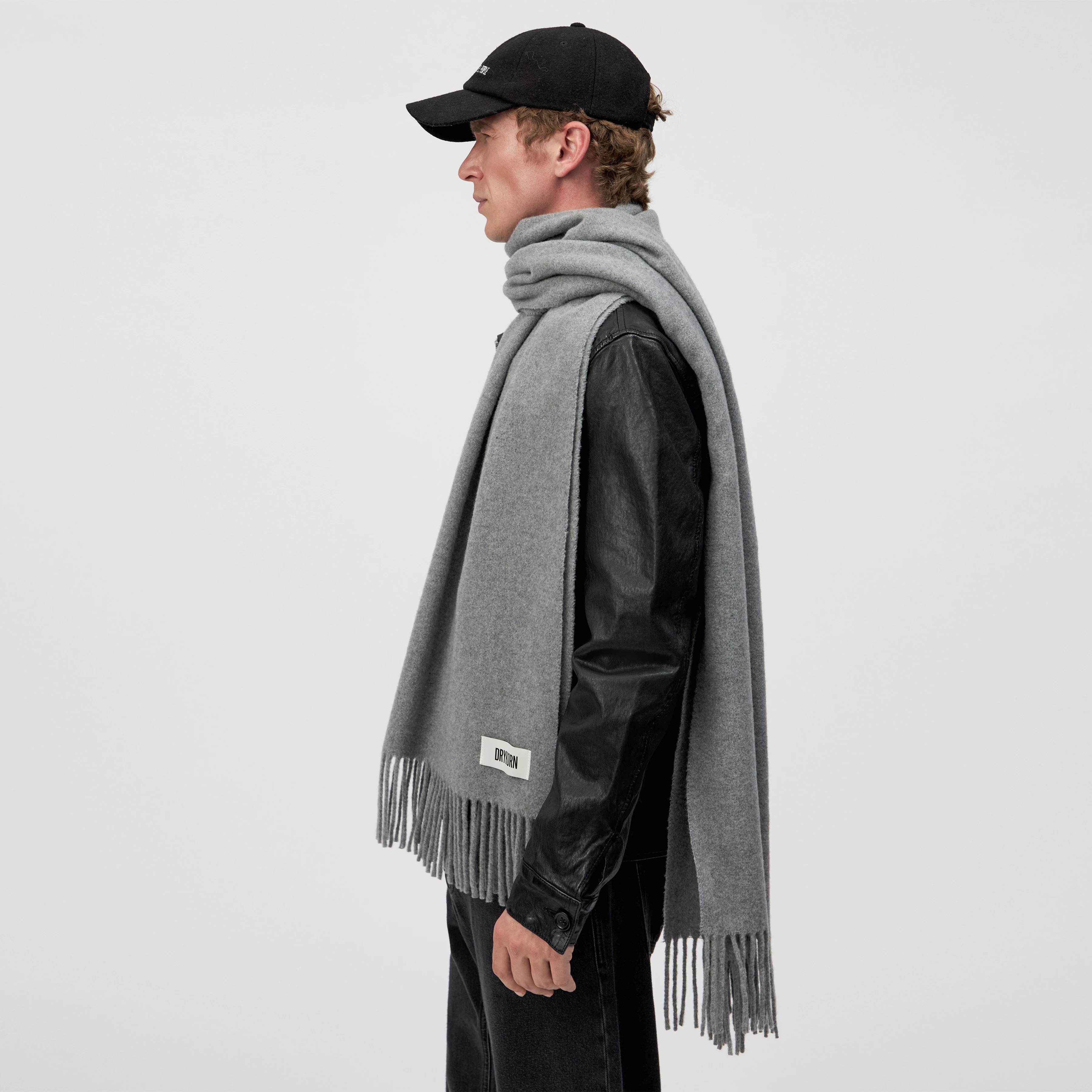 GAZE_4 - Scarf in wool twill - unisex - grey - Seitenansicht