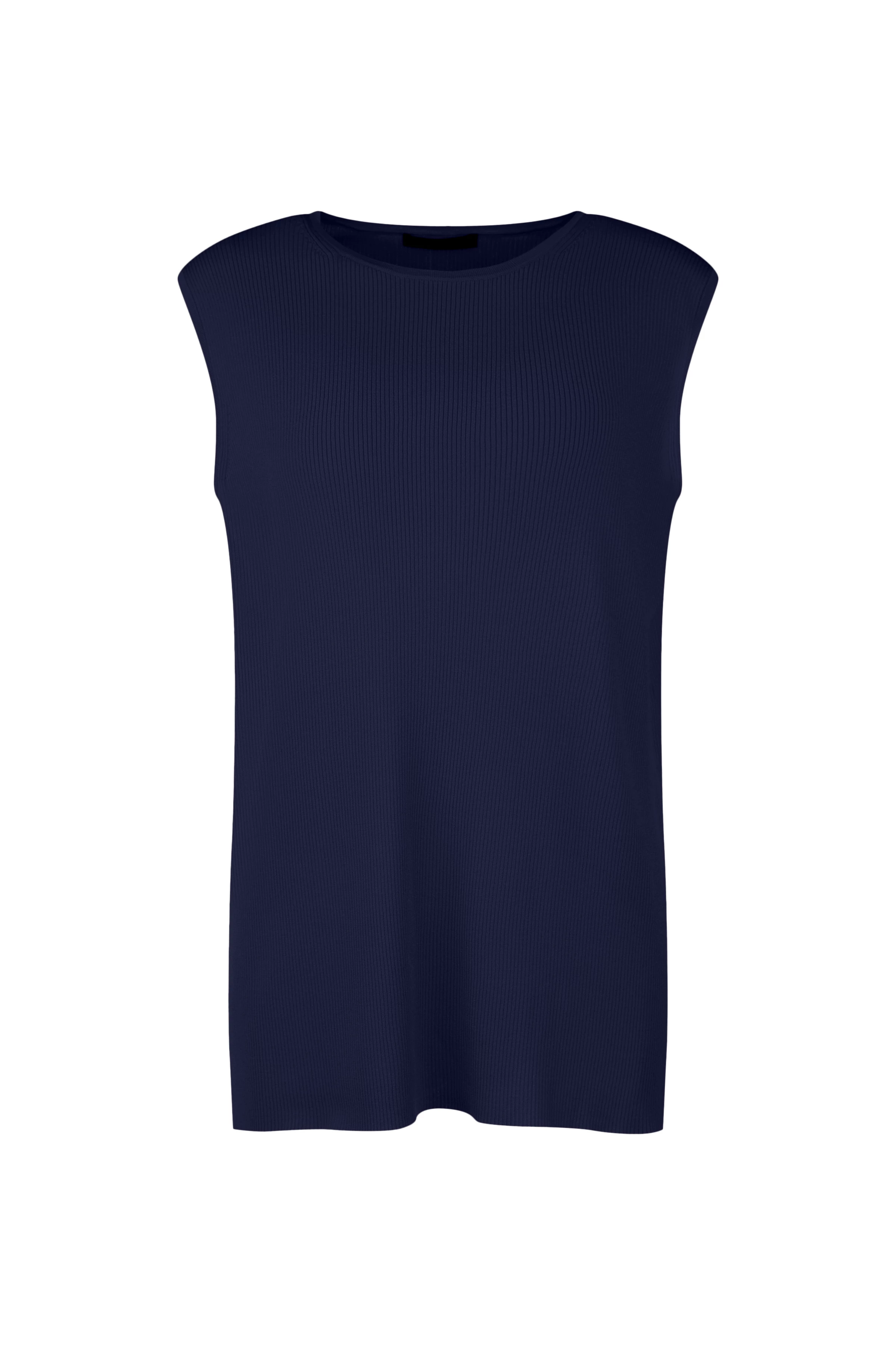 SHAYLENE - Stricktop in gerippter Viskose - Damen - blau - Freisteller Frontansicht