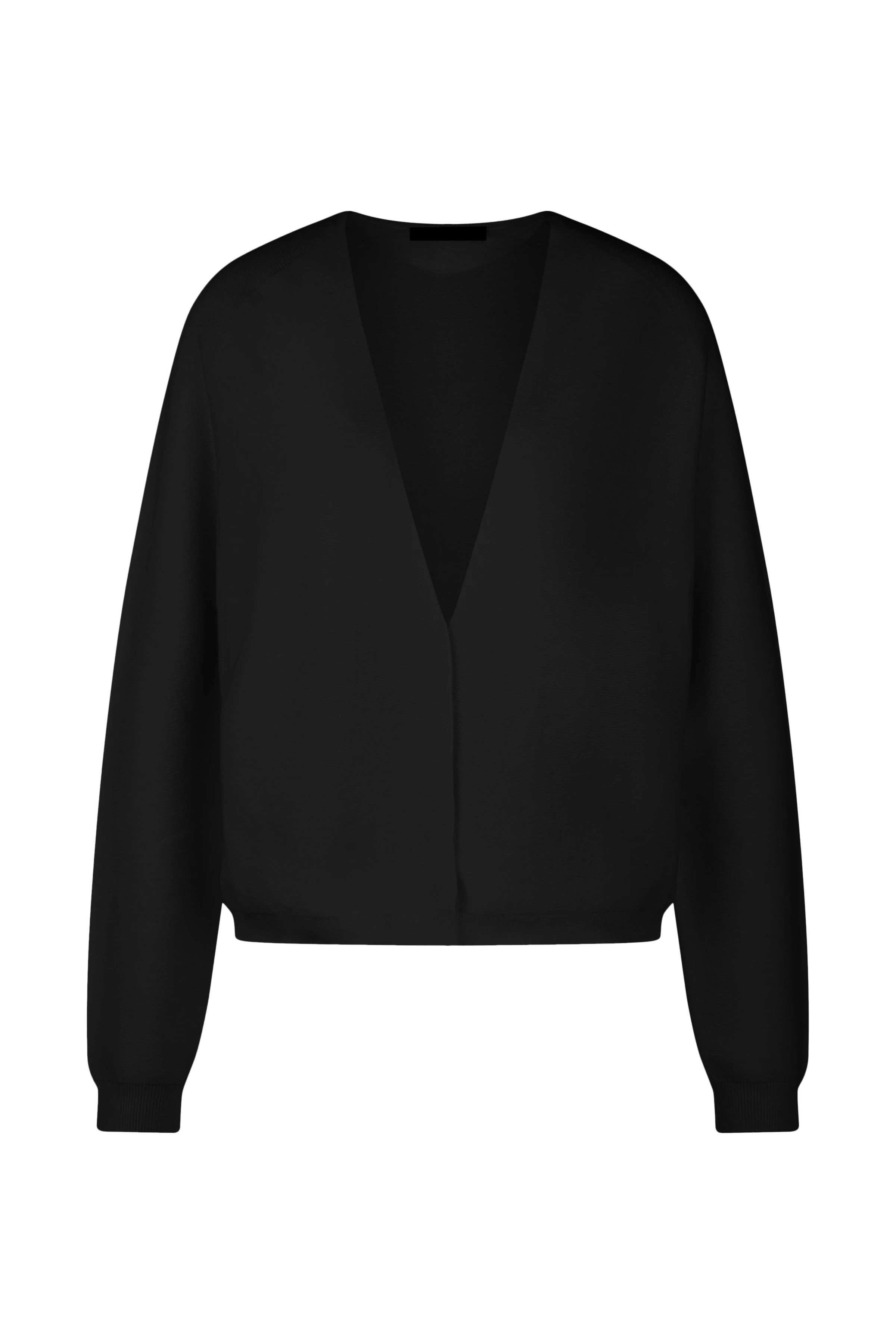 MANUMY - cleane Strickjacke - Damen - schwarz - Freisteller Frontansicht