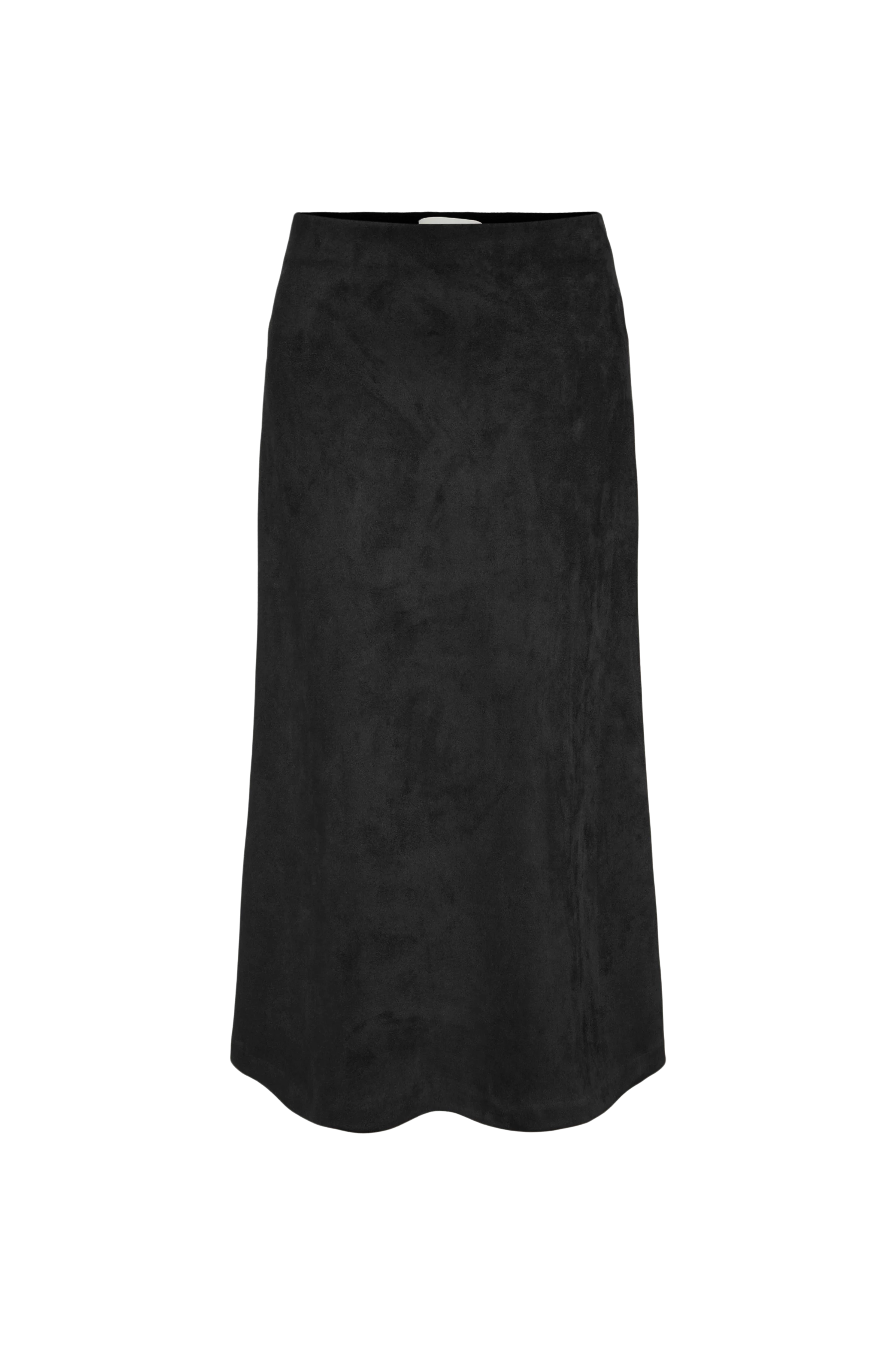 URA - Mid-length slip skirt in suede-look fabric - women - Natural Aluminium - Freisteller Frontansicht