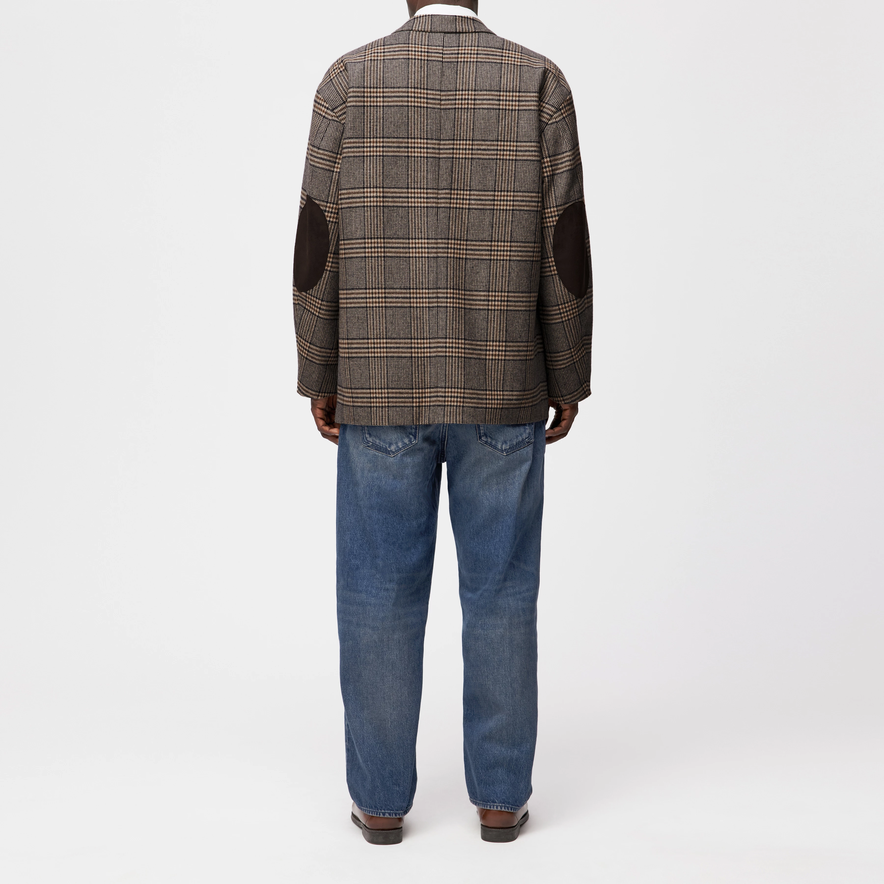 MADIM - Oversized Sakko in Woll-Mix Glencheck - Herren - blau - Rückansicht