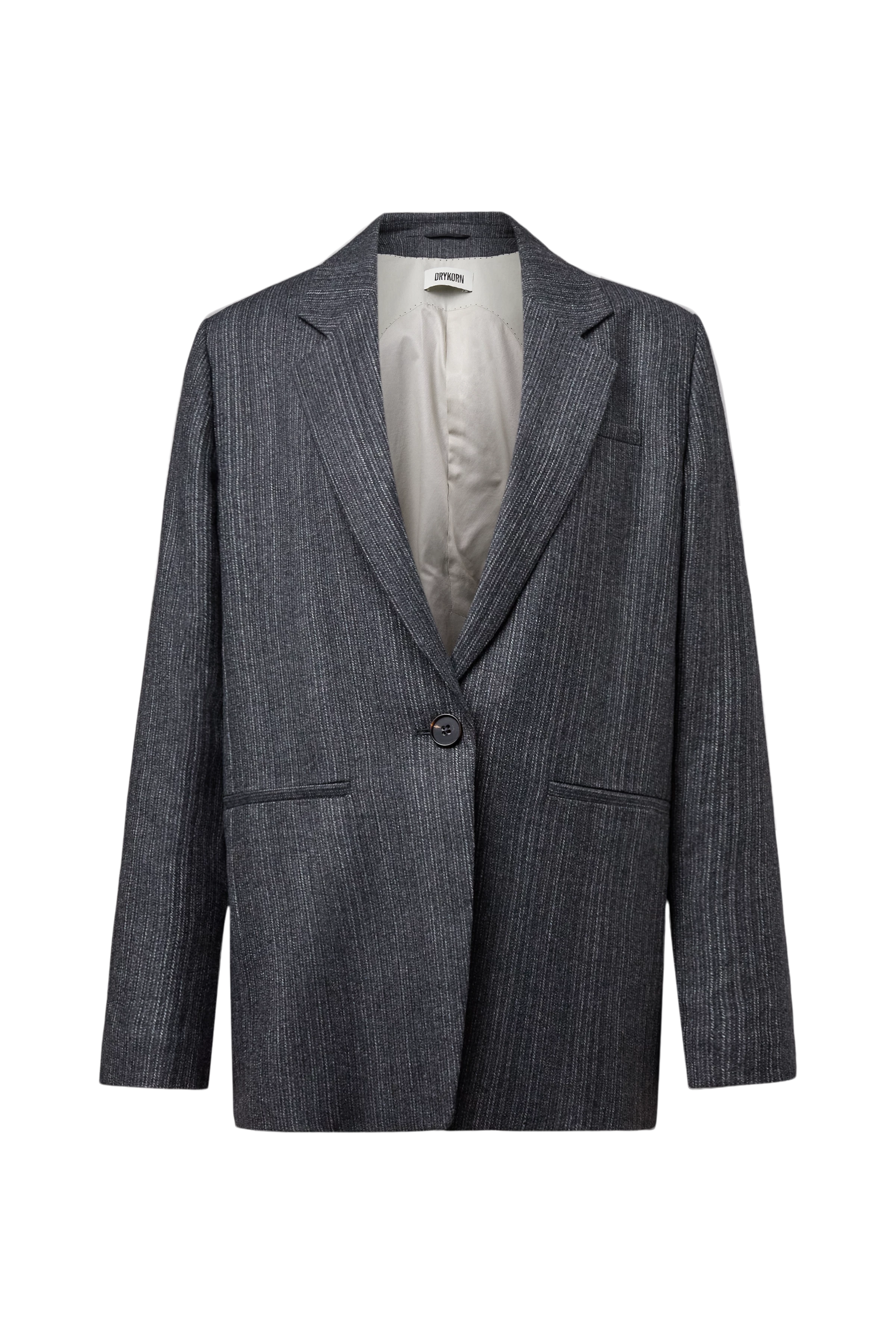 MOWTIE - Casual wool-mix single-breasted blazer - women - grey - Freisteller Frontansicht
