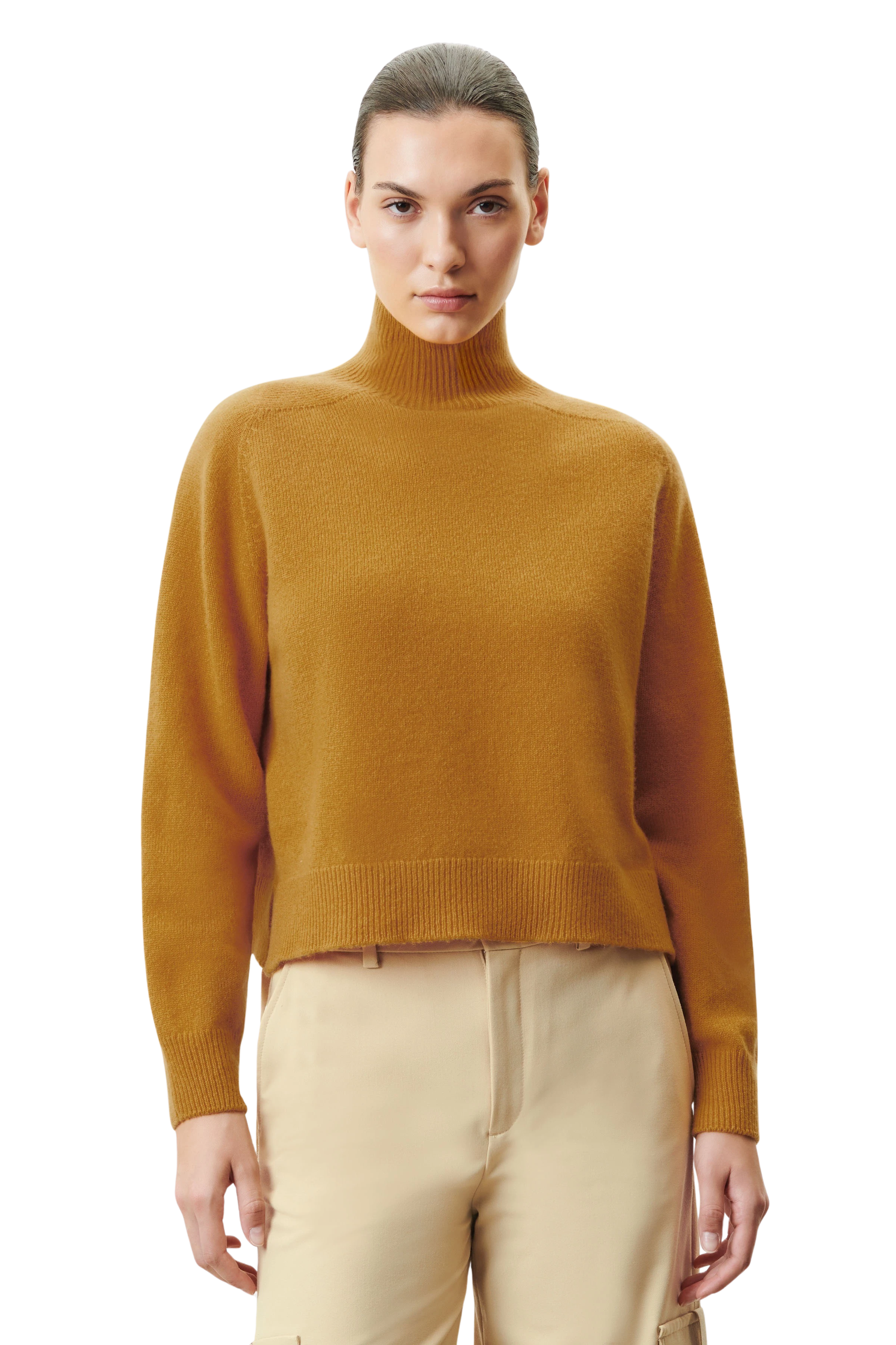 Rollkragenpullover Gelber Sweater Damen Damen Strickpullover