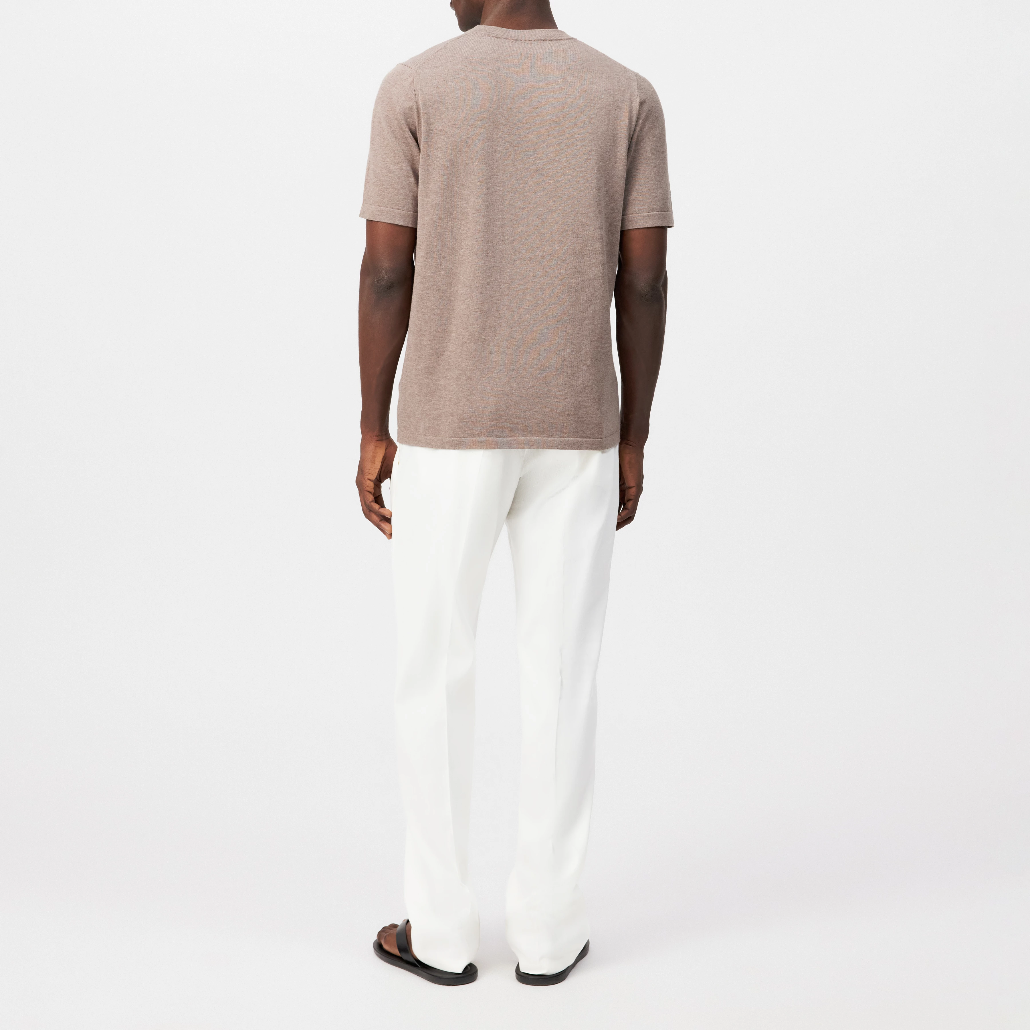 VALENTIN - T-shirt in mercerised cotton - men - brown - Rückansicht