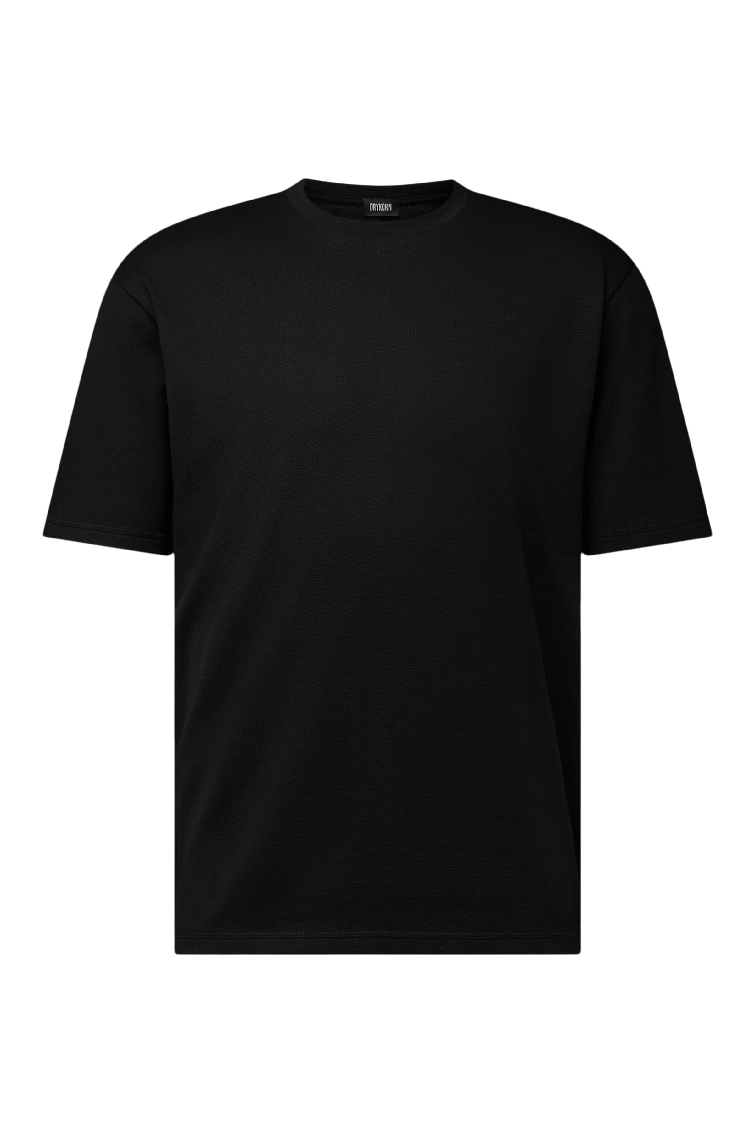 ERICKO - Regular Fit Cotton Blend T-Shirt - men - black - Freisteller Frontansicht