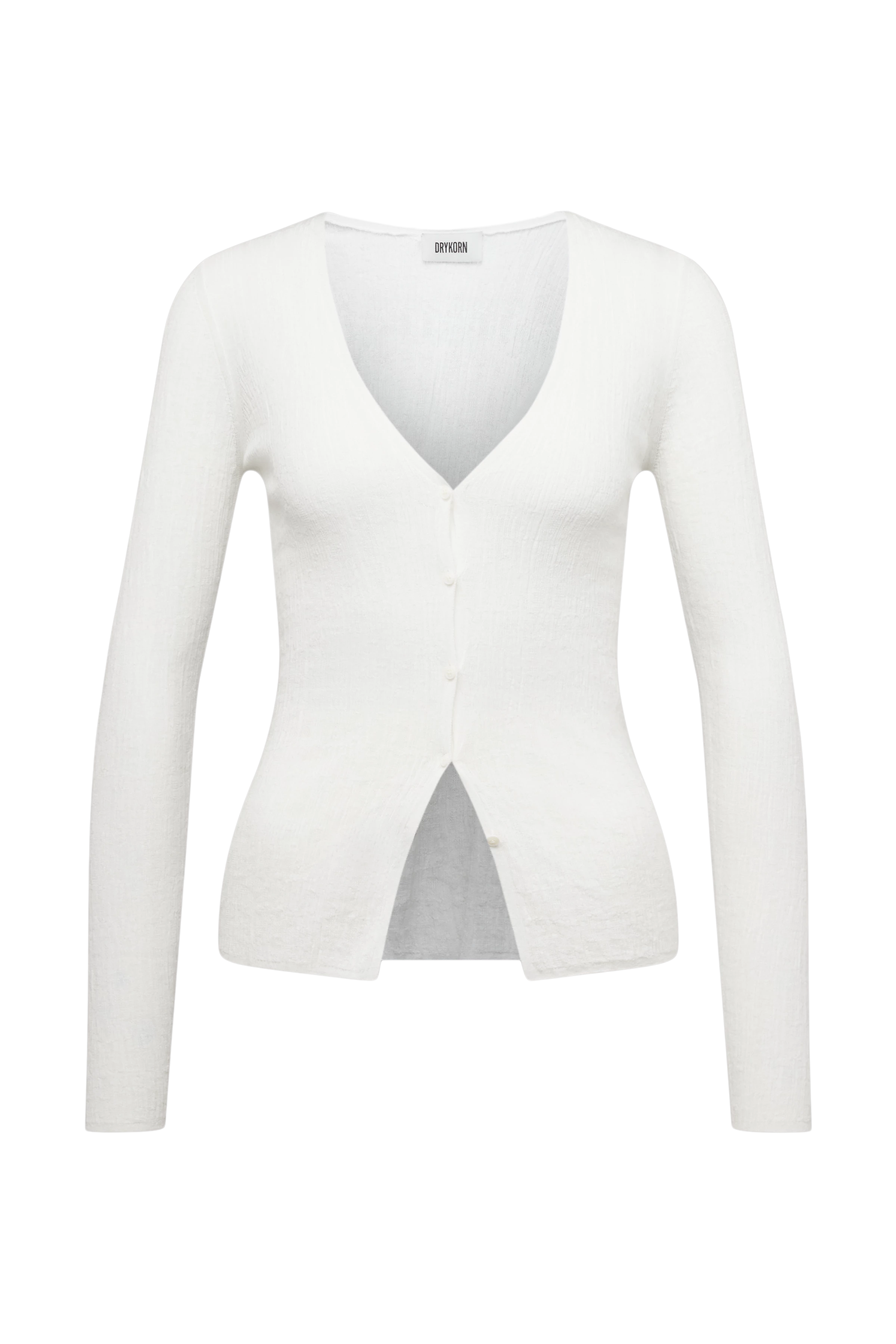 ANIELY - Tight Fit V-Neck Cardigan in Pure Cotton - women - off white - Freisteller Frontansicht