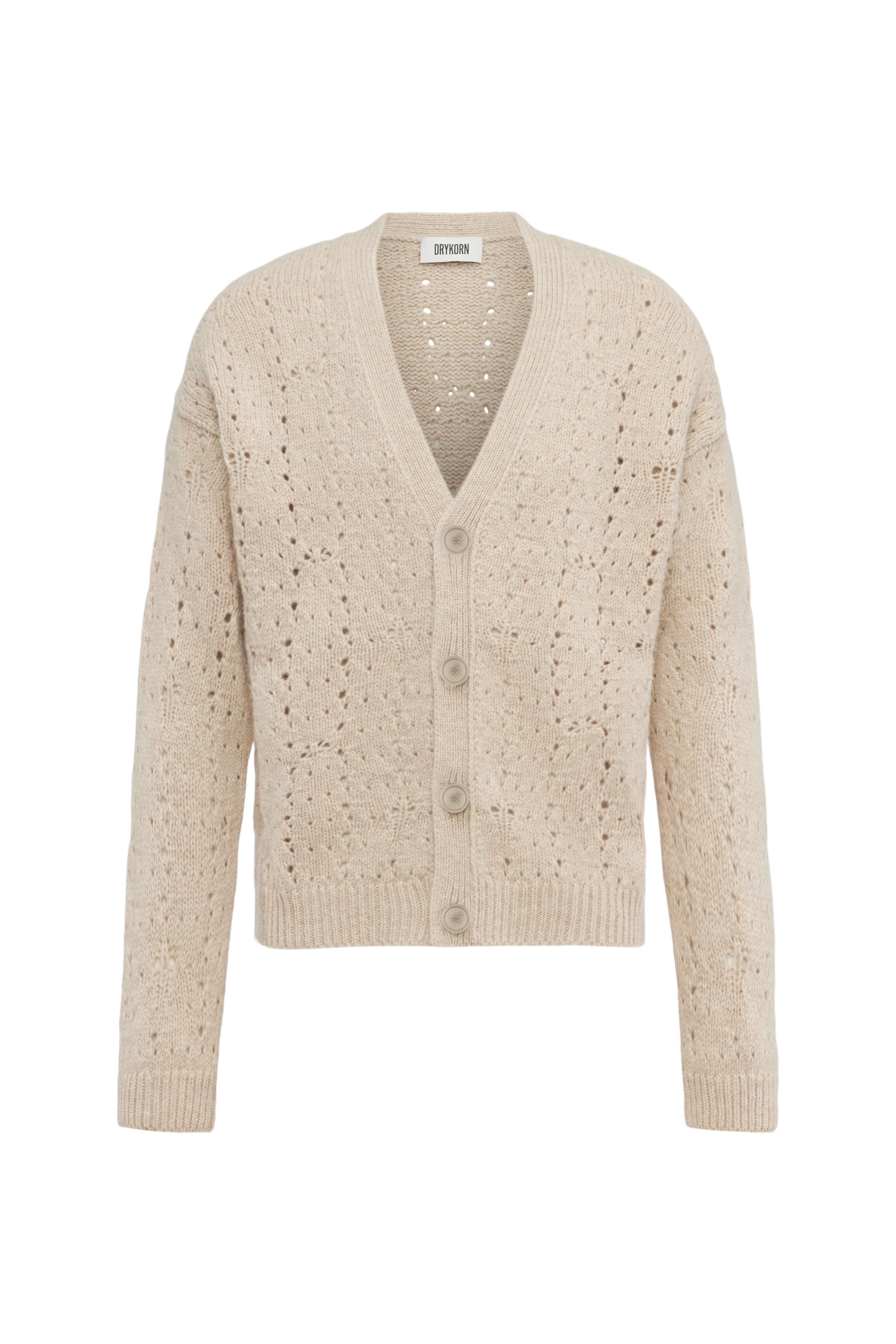 ELDARO - Cardigan in Wolle - Herren - beige - Freisteller Frontansicht