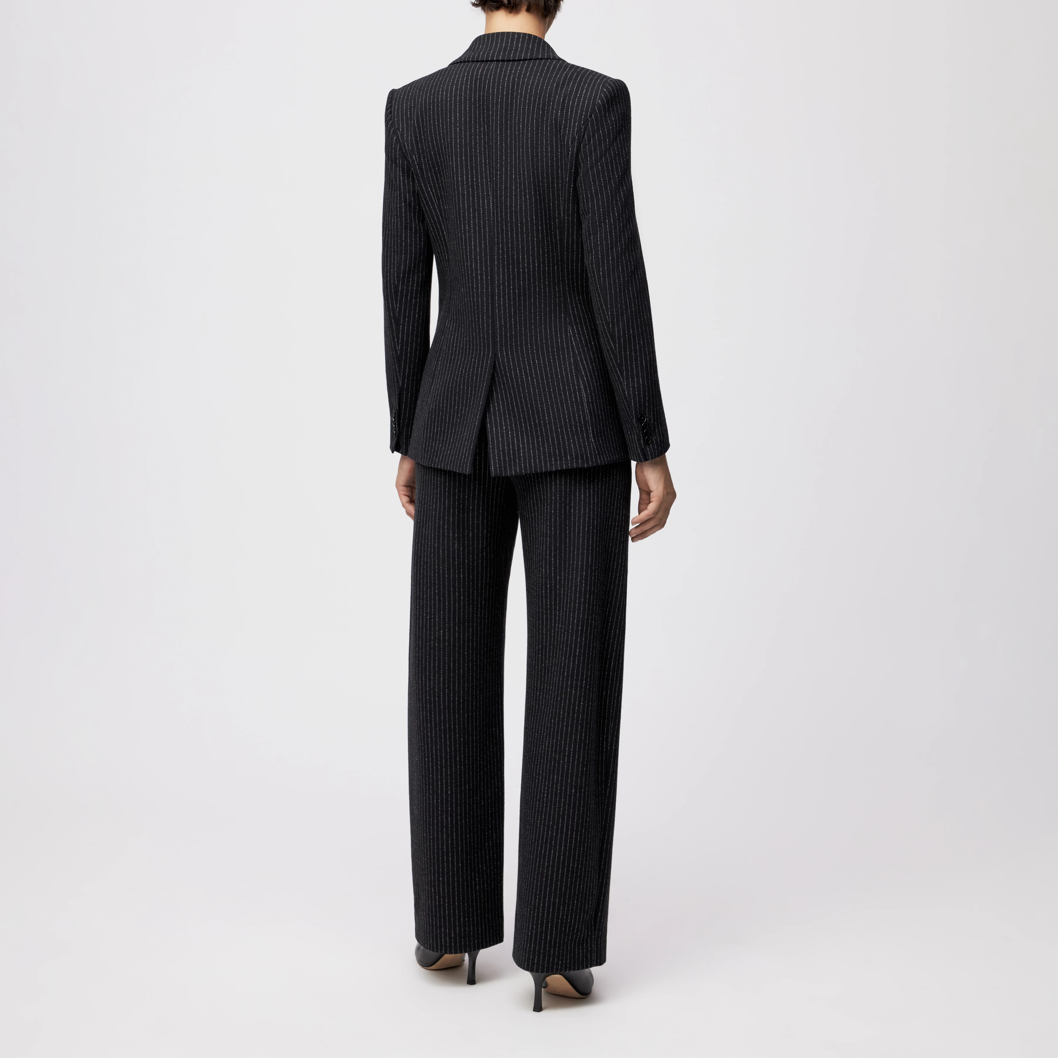 ATLIN_2 - Single-button blazer in cotton blend - women - Natural Aluminium - Rückansicht