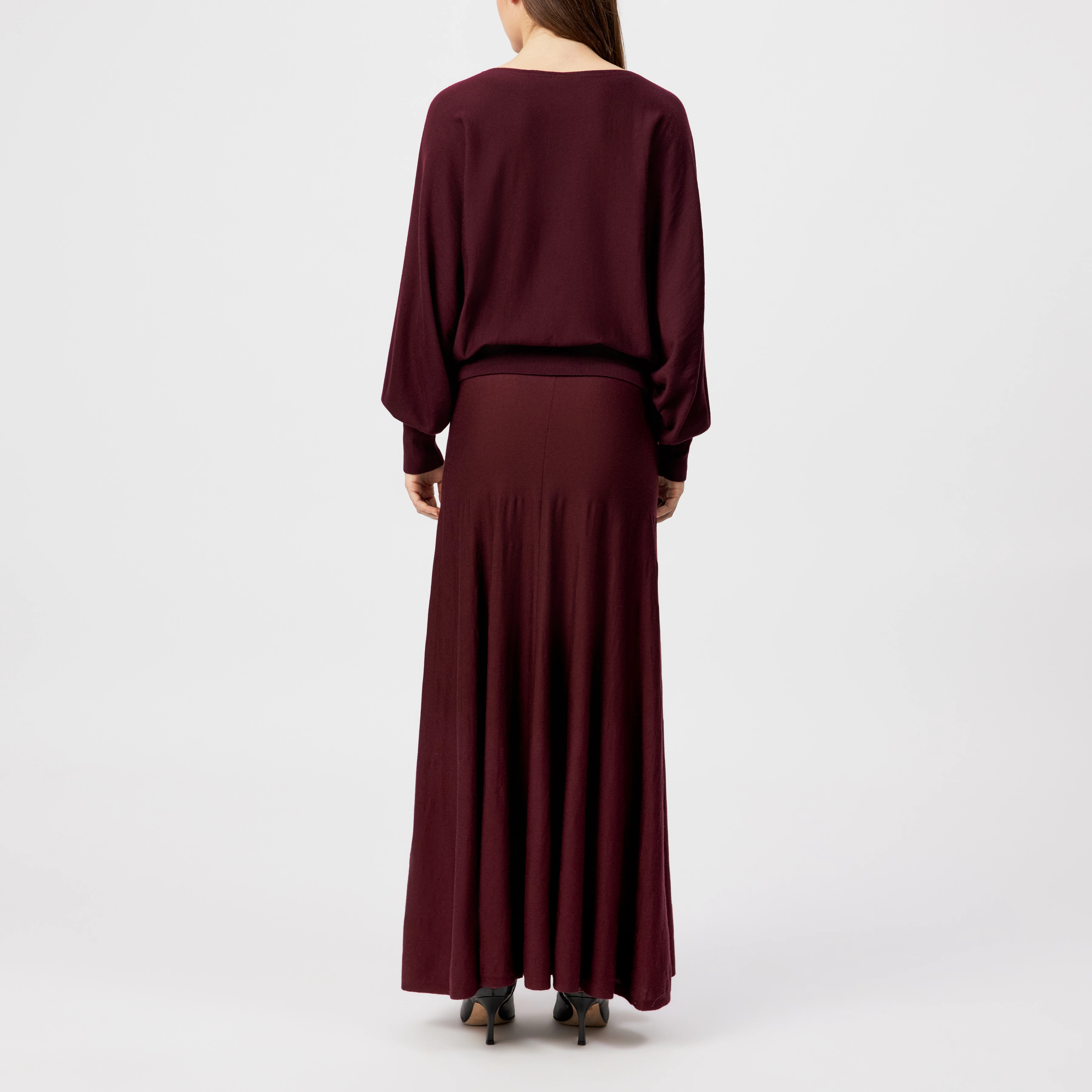 GERLINA - Cropped jumper in 100% merino wool - women - red - Rückansicht