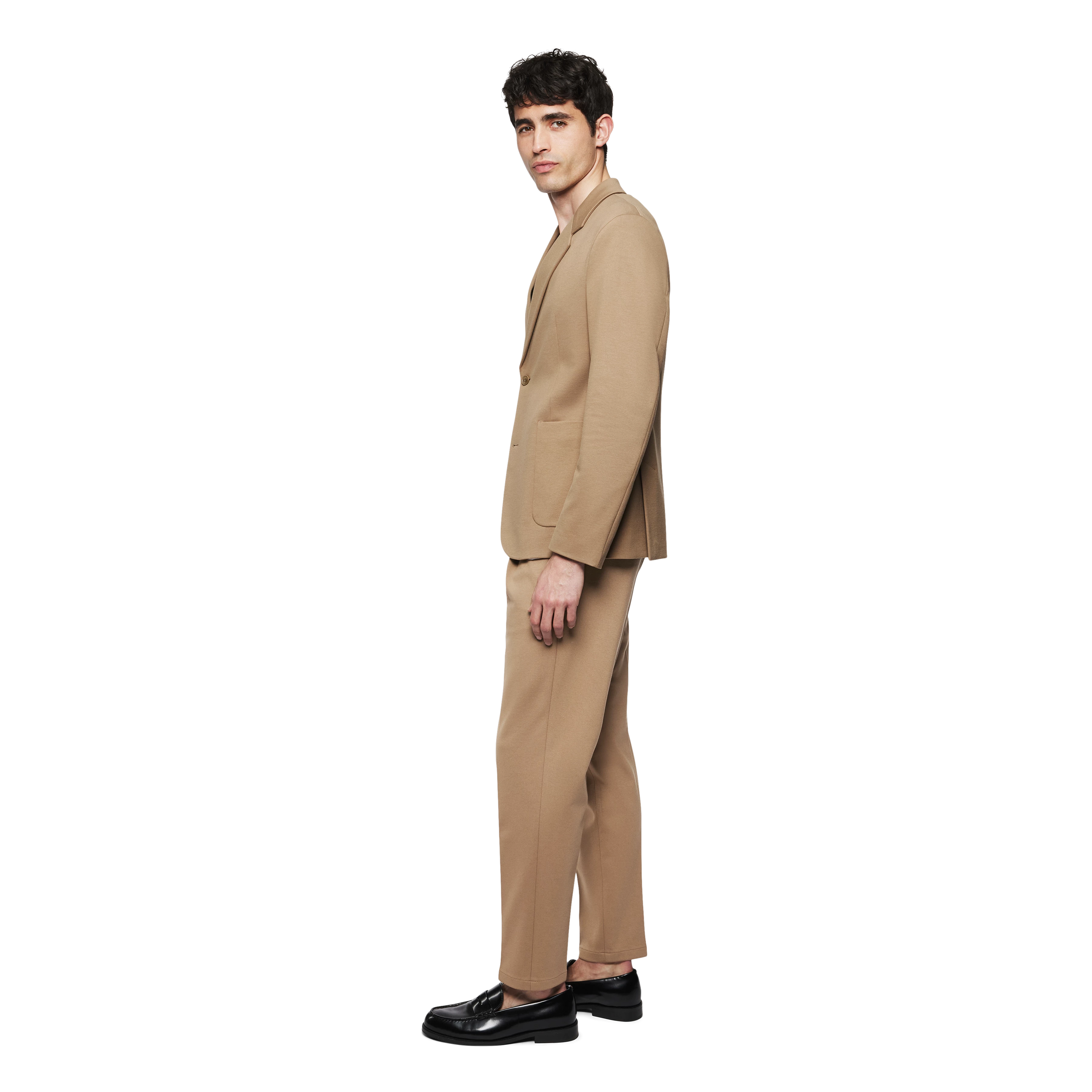 MARLS - Jekker met één rij knopen in jersey - heren - bruin - Seitenansicht