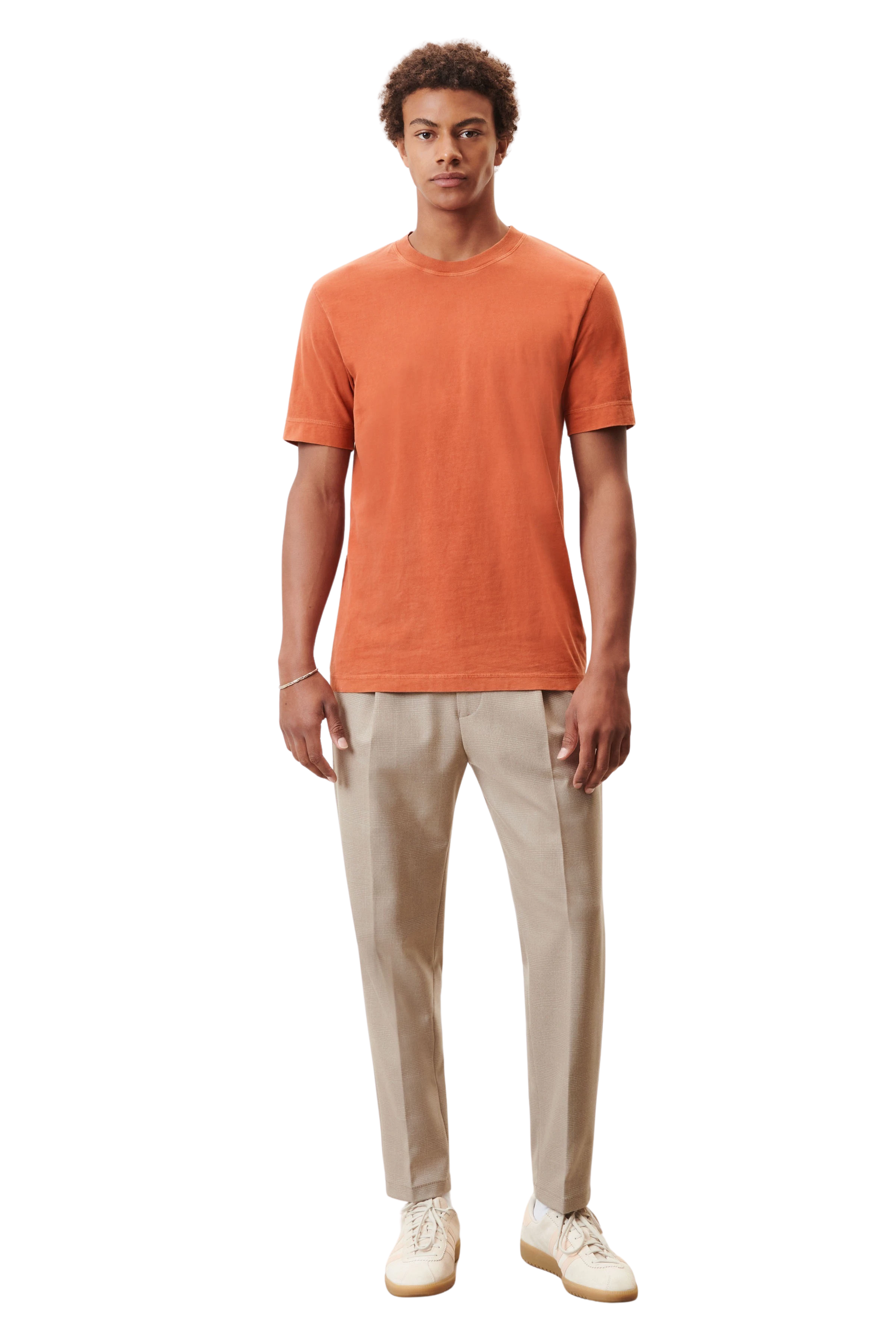 RAPHAEL - T-Shirt in weichem Jersey - Herren - orange - Ganzkörper-Frontansicht