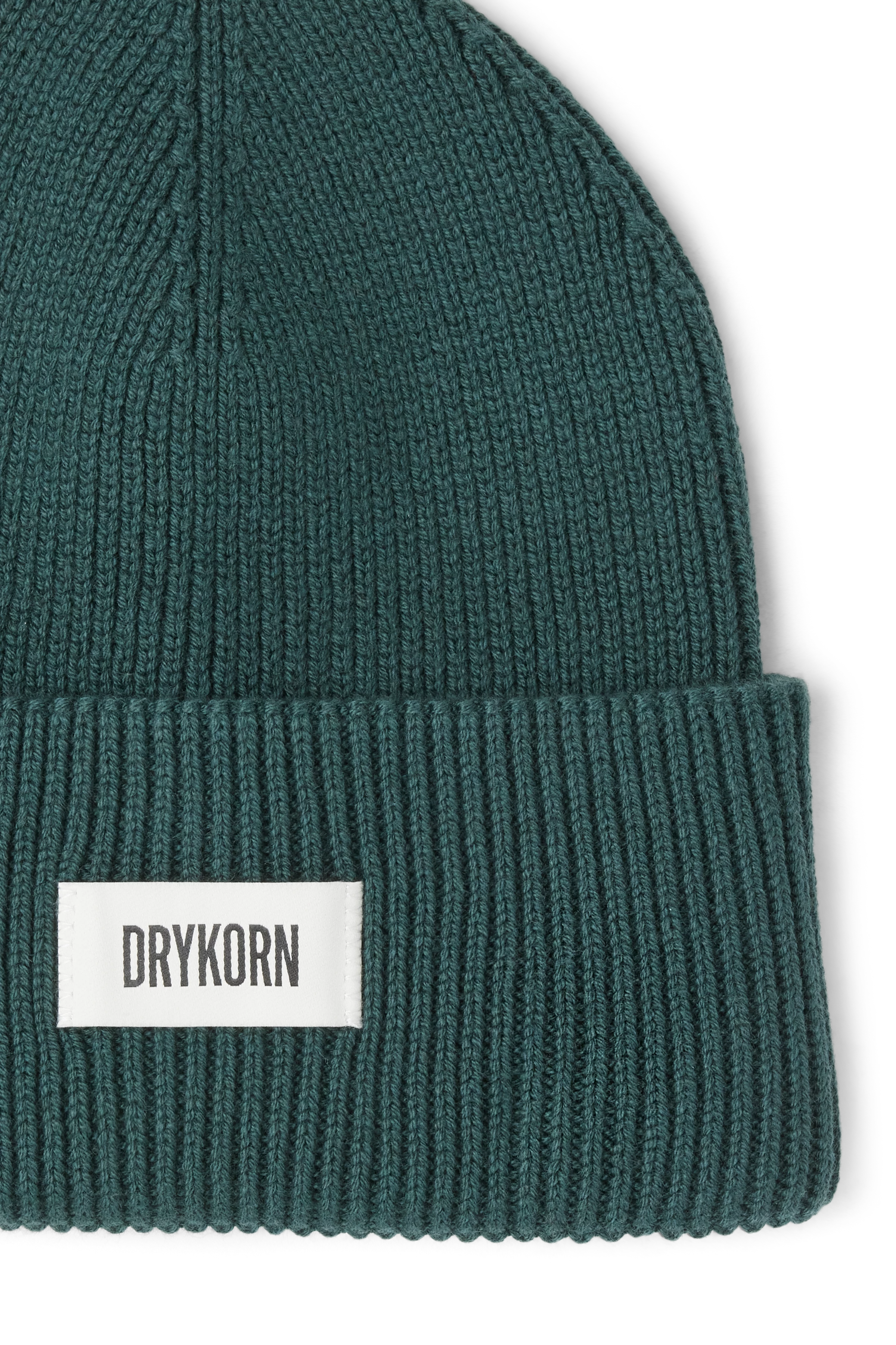 LOAH_3 - Beanie in Baumwoll-Mix - Unisex - grün - Freisteller Detailansicht