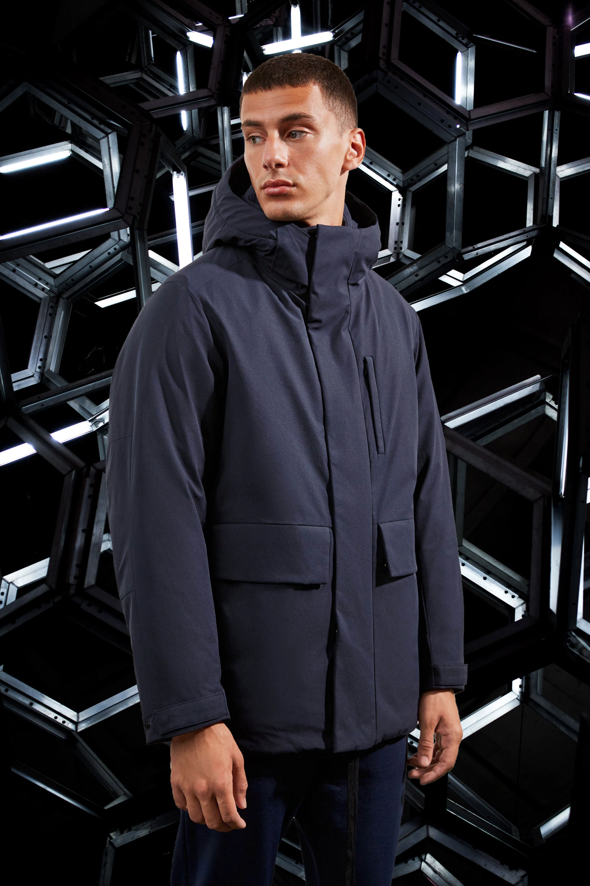 COLE - winter jacket made of bi-stretch - men - blue - Frontansicht