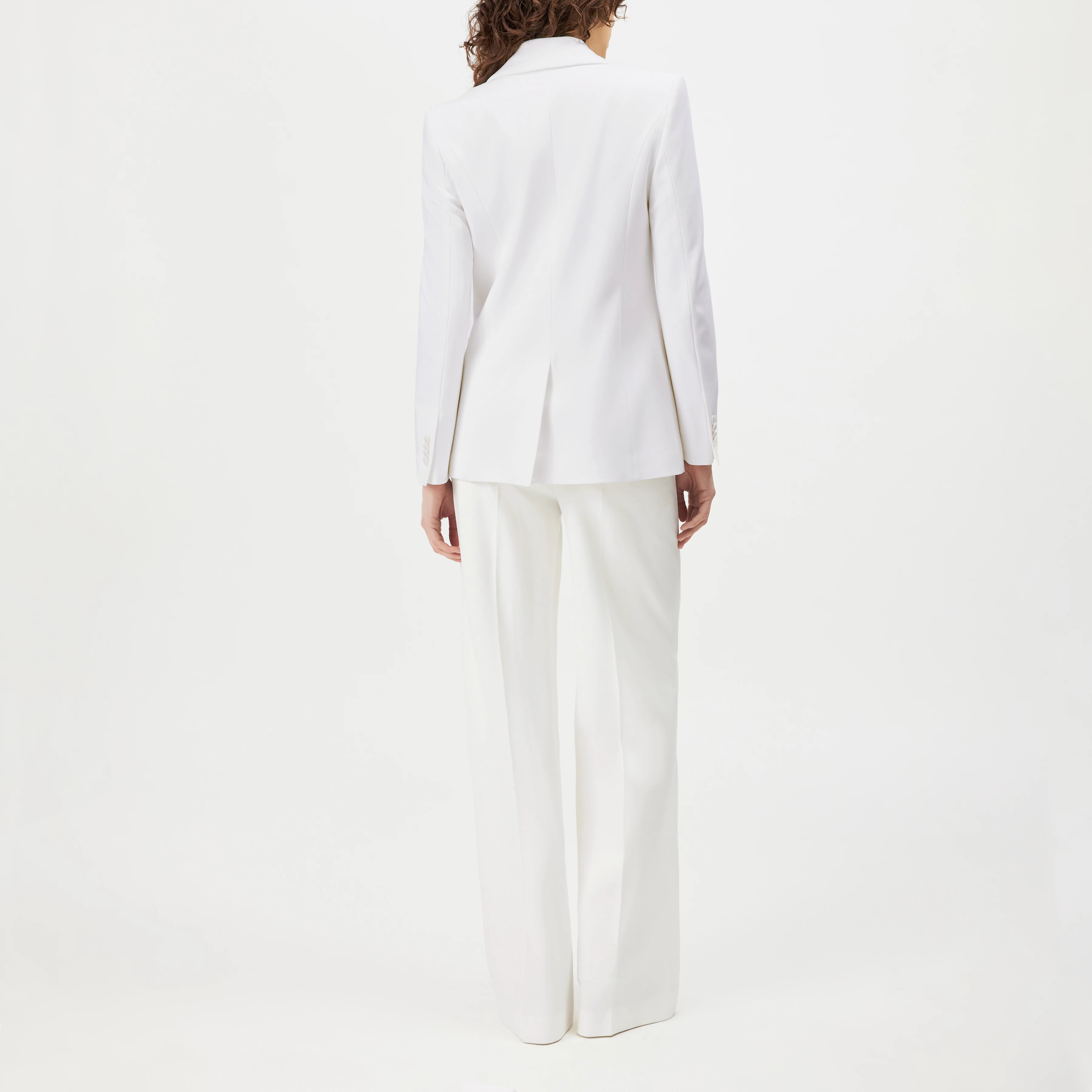 ATLIN_2 - Single-button blazer in viscose jersey - women - off white - Rückansicht